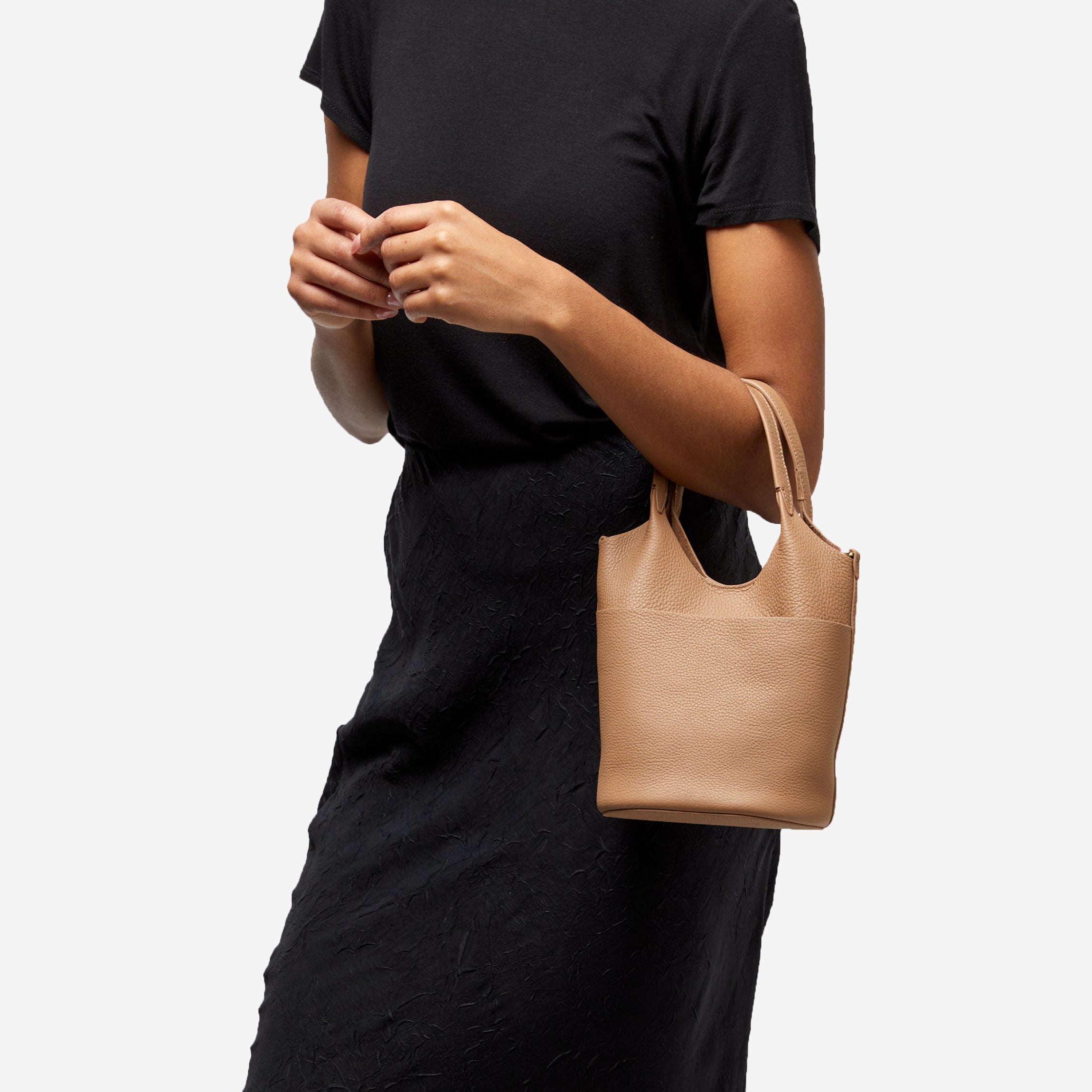Mia Small Bucket Tote Bag in Camel Color - Stylish & Spacious Handbag for Women | Perfect for Work, Travel & Everyday Use