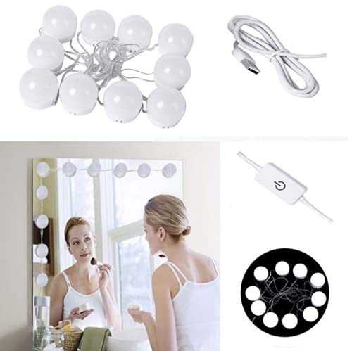 10 LED Dimmable Vanity Mirror Lights for Makeup & Bathroom
