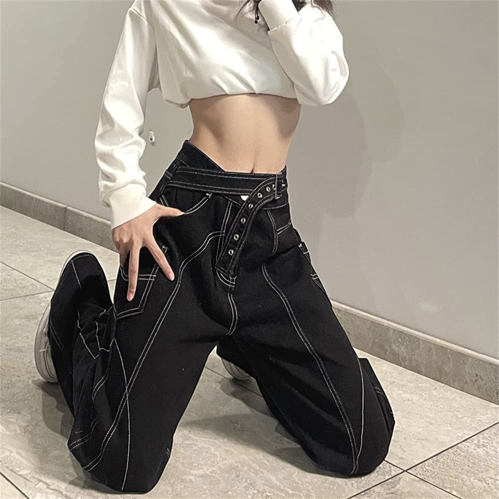 Goth Baggy Jeans for Women | High Waisted Punk Pants | Y2K Emo Style Gothic Trousers | Perfect for Concerts, Parties & Alternative Fashion