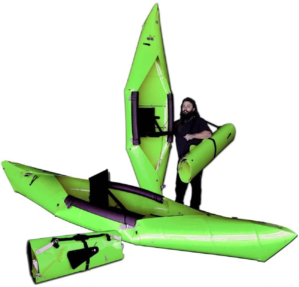 Foldable Kayak - Lightweight, Adjustable & Easy to Transport | Hard Shell Sit-in Design for Comfort | Quick Setup for Fishing & Paddling on Lakes & Rivers | 10 Color Options | Perfect for Outdoor Adventures, Camping & Water Sports