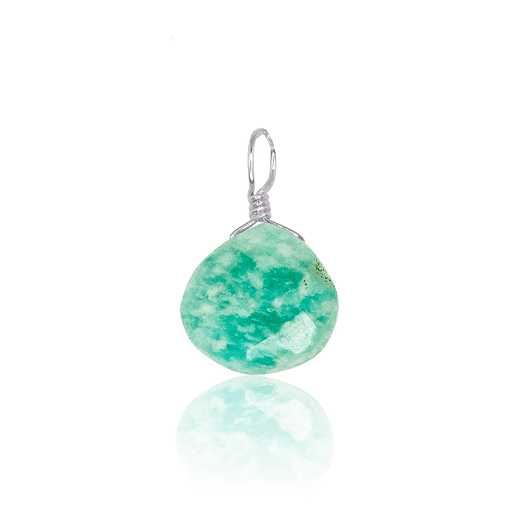 Amazonite Teardrop Pendant Necklace - Natural Gemstone Jewelry for Women - Perfect for Everyday Wear, Gifts & Spiritual Healing