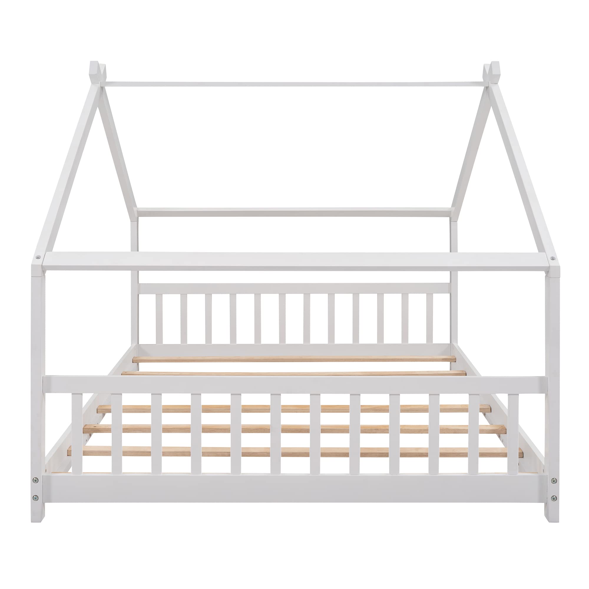 Merax Full Size Wooden House Platform Bed Frame with Headboard & Footboard - Low Profile Kids Bed, No Box Spring Needed - Perfect for Children's Bedrooms, Playrooms & Cozy Sleep Spaces
