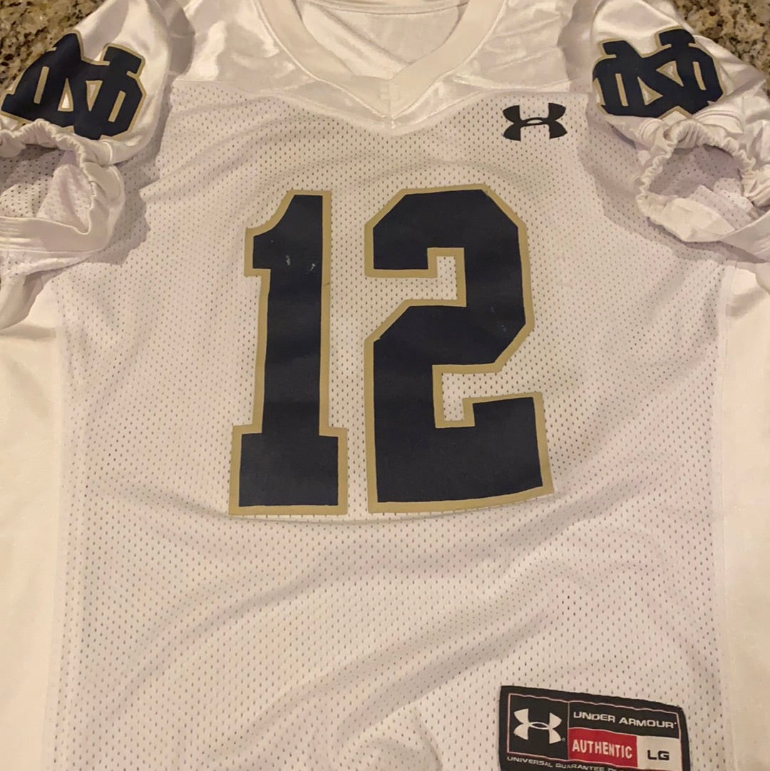 Authentic Under Armour Notre Dame Football Game Jersey #12 - Practice Worn Collectible for Fans & Sports Memorabilia Enthusiasts - Perfect for Game Day, Tailgating & Display