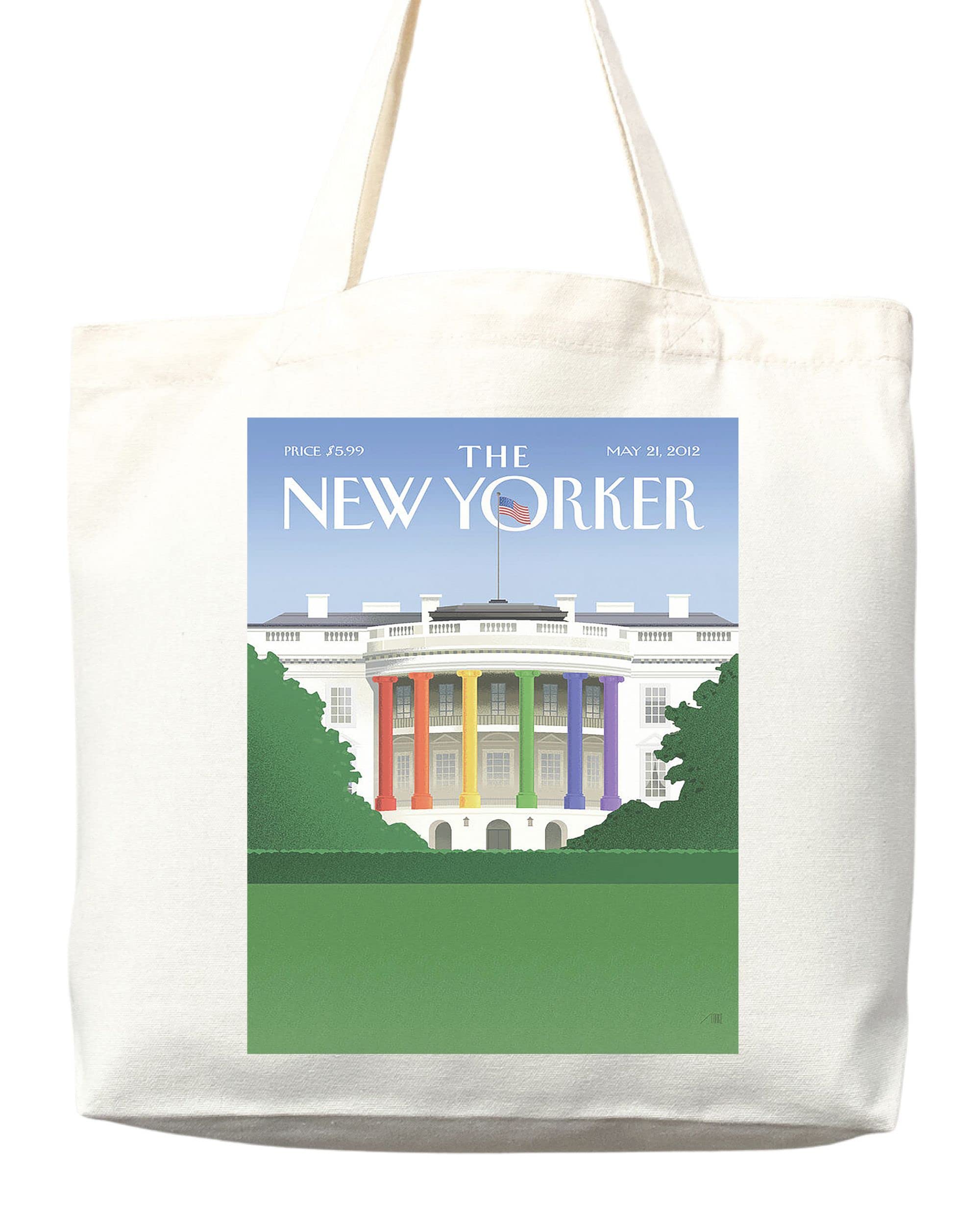 Stylish New Yorker Magazine Tote Bag - Artistic NYC Themed Canvas Shopper for Everyday Use, Work, Beach & Grocery Shopping
