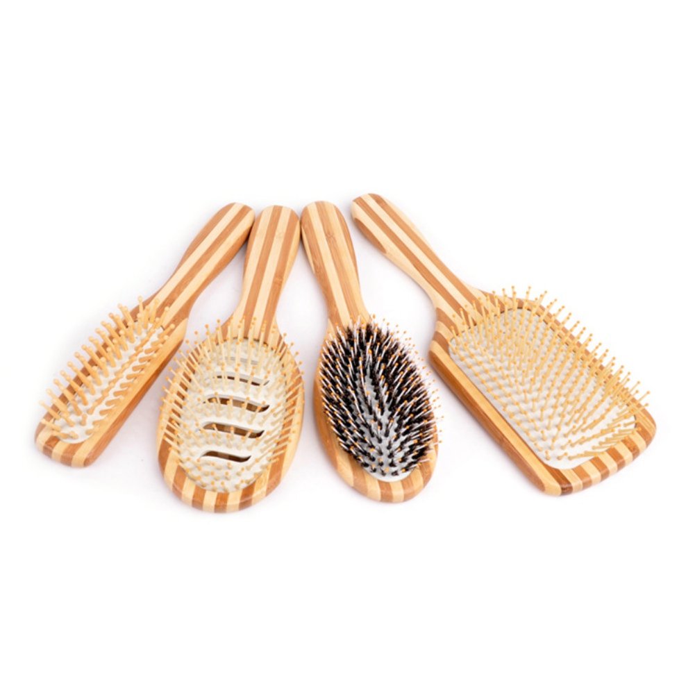 Bamboo Air Cushion Hair Brush - Anti-Static Scalp Massage Comb with Elastic Airbag, Solid Wood Detangling Styling Tool for Home Salon & Relaxation - Promotes Blood Circulation & Reduces Stress - Perfect for Daily Hair Care, Styling & Head Massage Therapy
