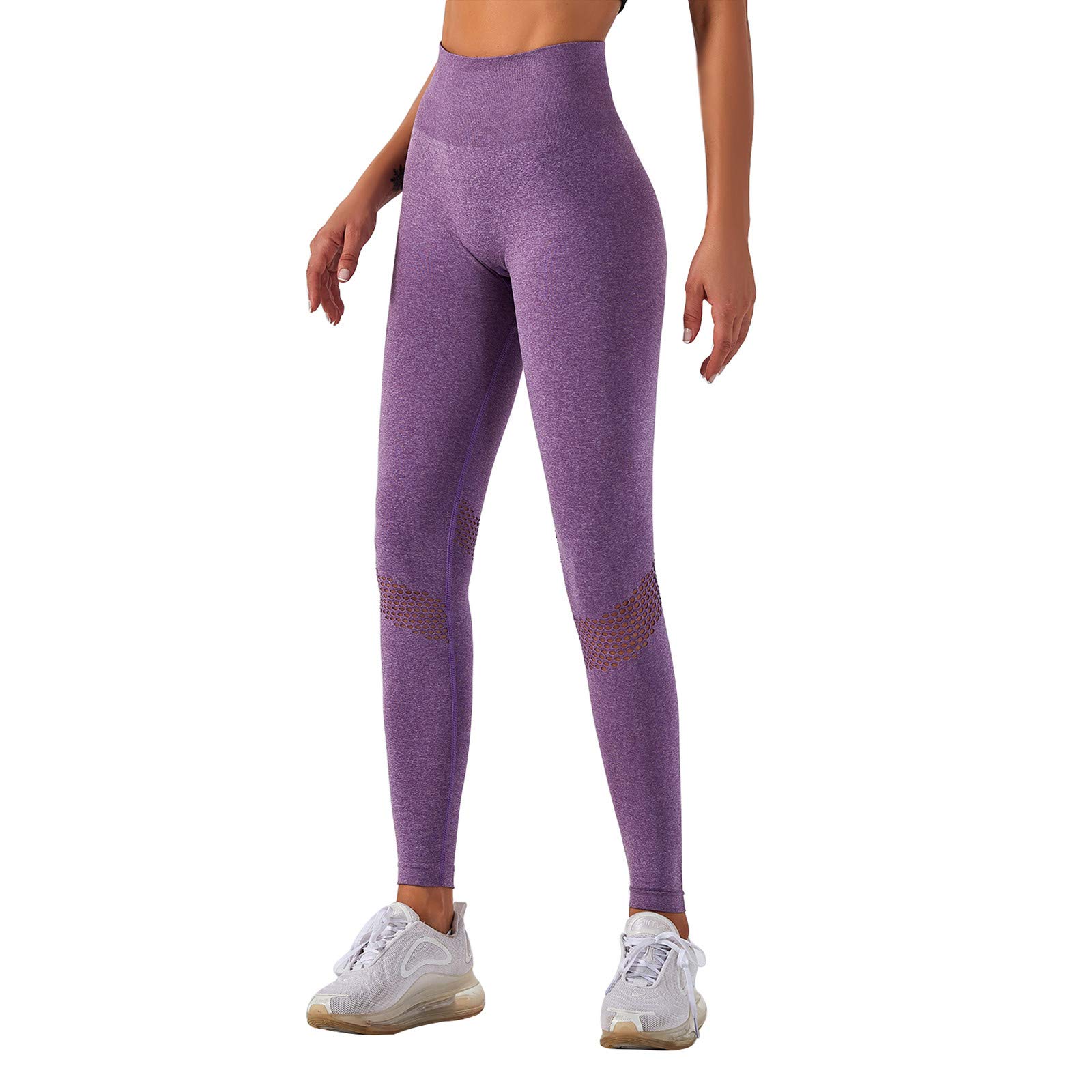 High Waist Yoga Pants for Women - Butt Lifting & Tummy Control Workout Leggings with Mesh Stitching | Quick-Dry Fitness Tights for Running, Gym, Yoga & Lounge Wear