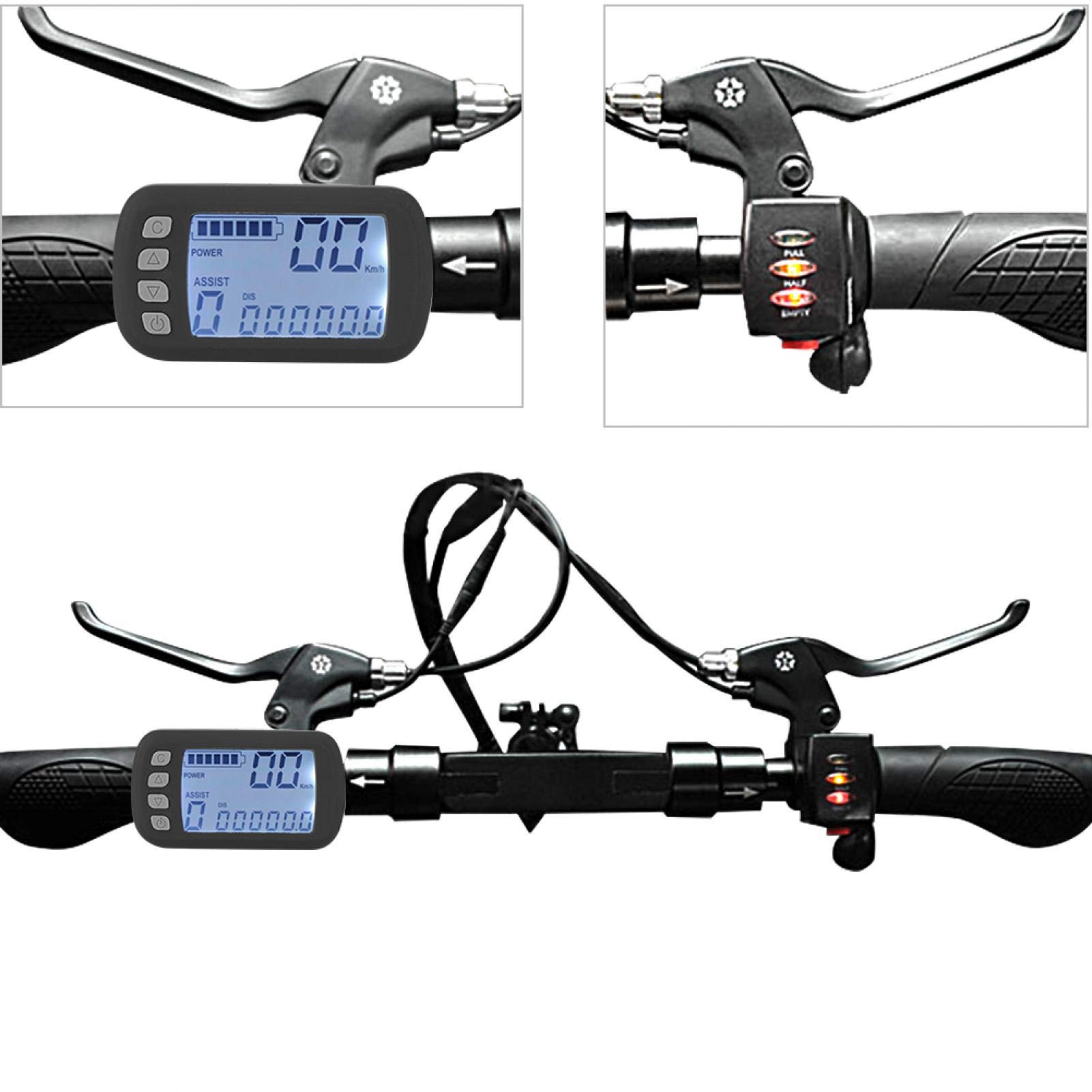 36V/48V 250W/350W Brushless Motor Controller with LCD Panel - E-Bike Conversion Kit for Electric Bicycles & Scooters (Black) | Perfect for DIY E-Bike Upgrades and Electric Vehicle Conversions