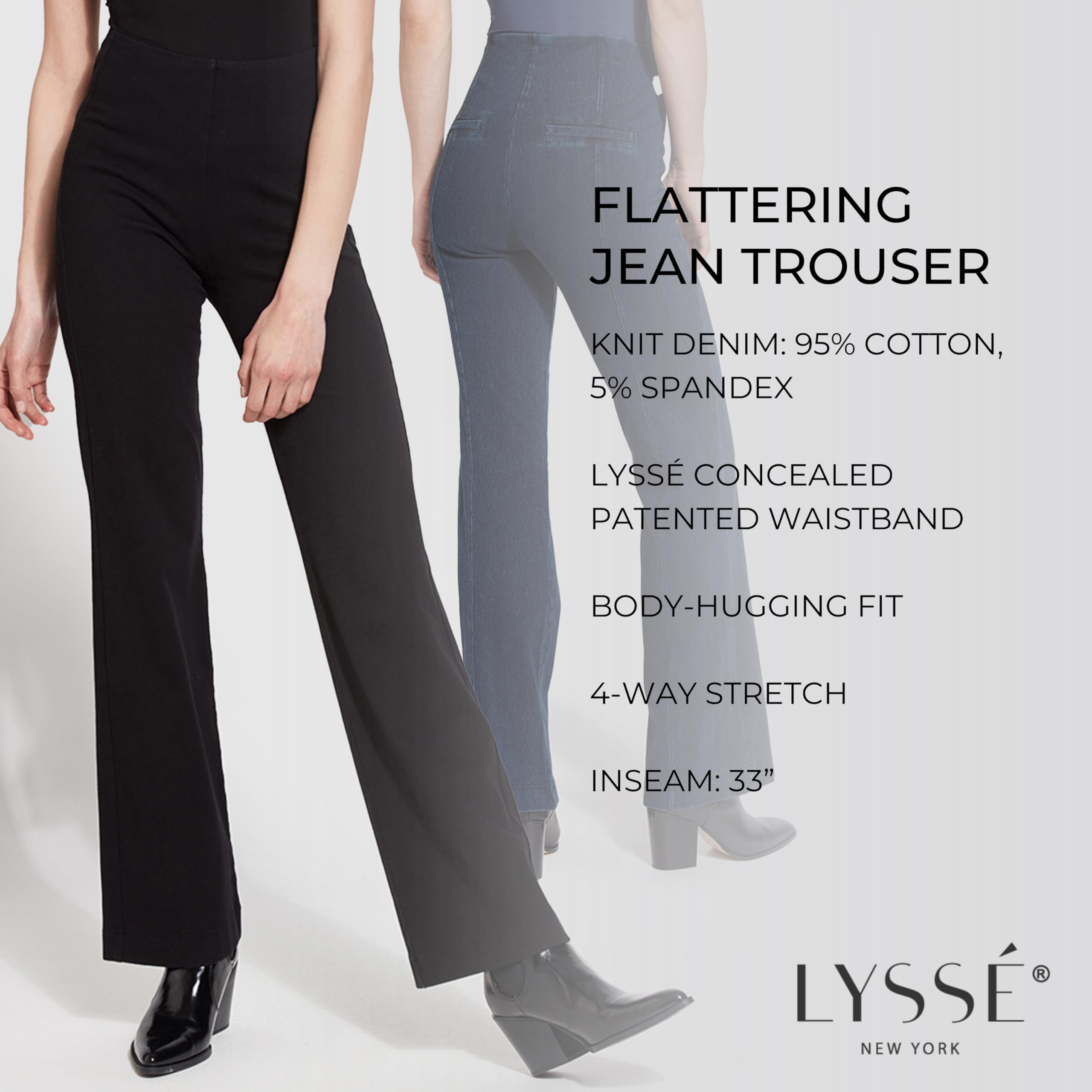 Lyssé Women's High Waisted Stretch Denim Jeans - Comfortable Slim Fit Trousers with Polished Look | Perfect for Office, Casual Wear & Night Out