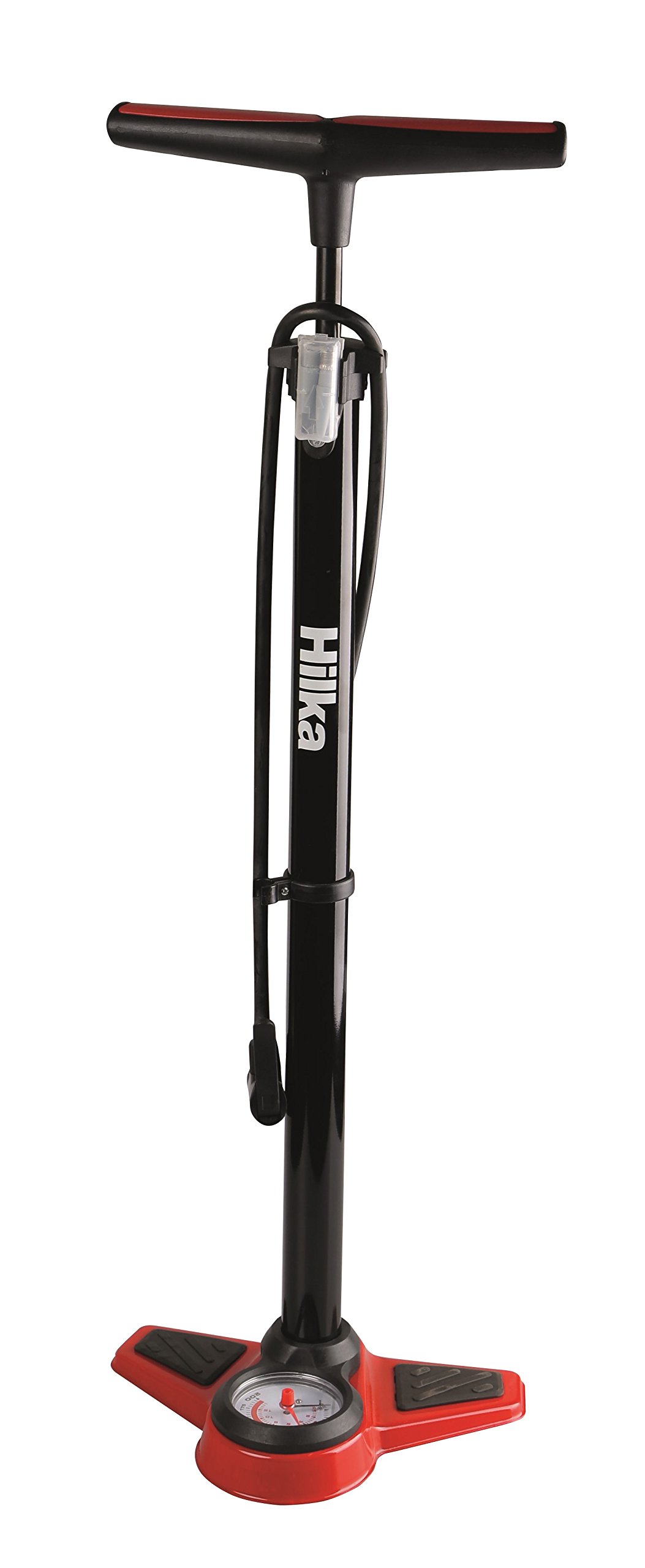 High Pressure Bicycle Floor Pump with Gauge - 160 PSI Bike Tire Inflator for Road & Mountain Bikes, Presta & Schrader Valves - Durable Black Track Pump for Cycling, Home & Garage Use