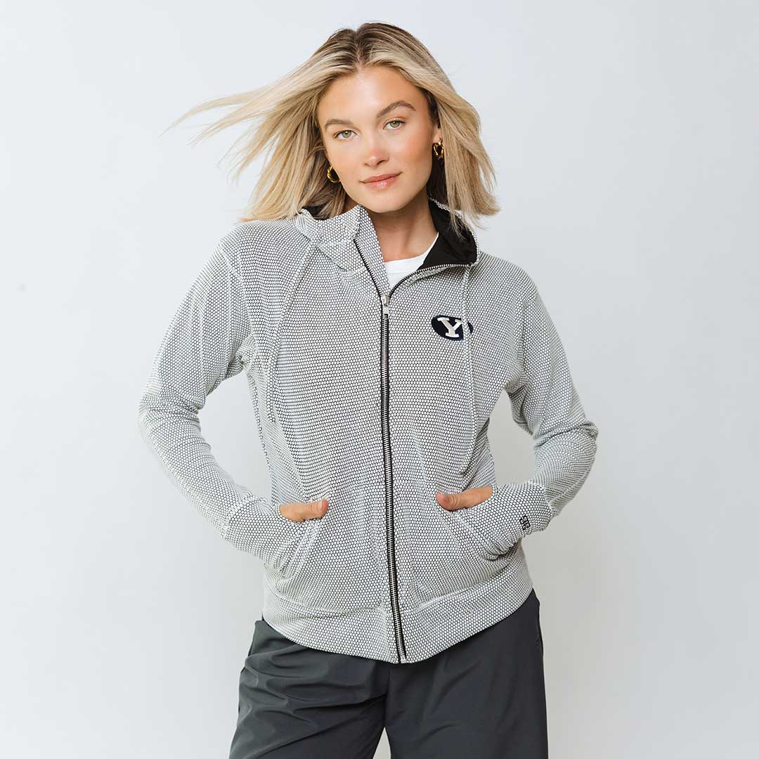 BYU Albion Honeycomb Zip Up Hoodie - Men's & Women's Pullover Sweatshirt for College Fans & Casual Wear