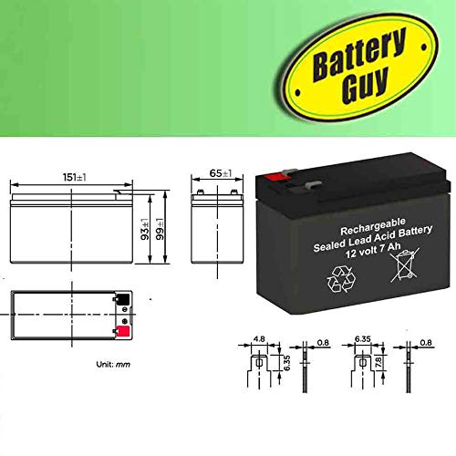 IM1270 Replacement 12V 7Ah SLA Rechargeable Batteries with F1 Terminals - BatteryGuy Brand Equivalent (6-Pack) - Perfect for UPS Backup, Emergency Lights & Security Systems