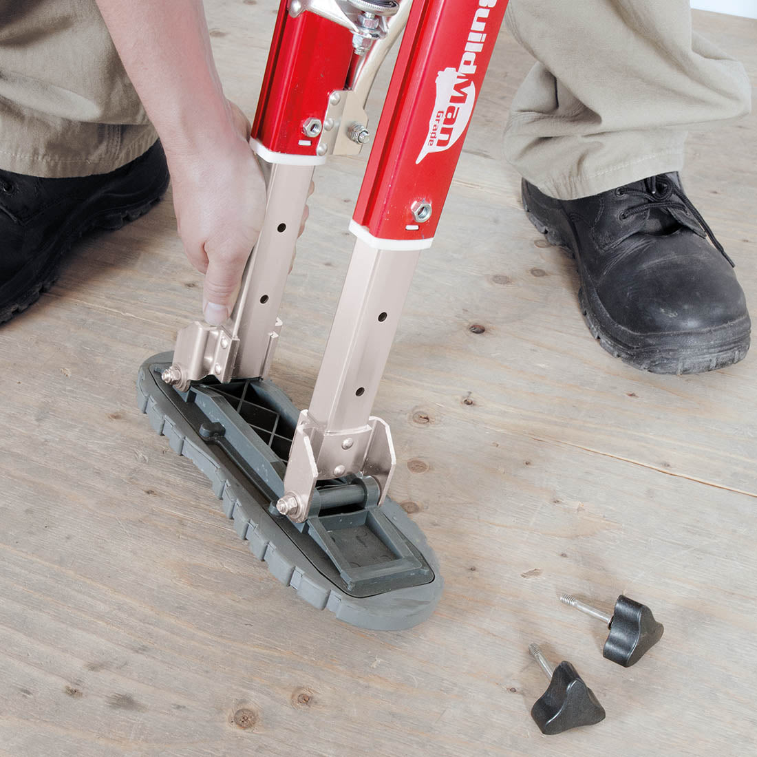 Buildman™ 18-30 Inch Adjustable Drywall Stilts - Professional Construction Tools for Ceiling Work, Painting & Home Renovation Projects