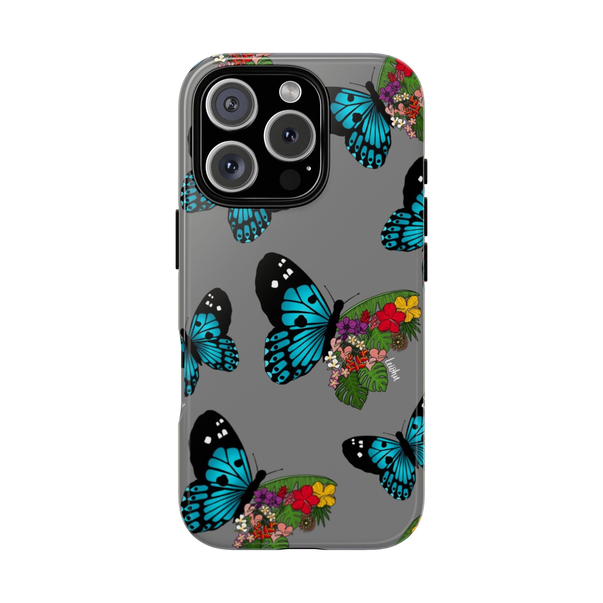 Tropical Pulelehua Teal Hawaiian Shirt - Breathable & Stylish Aloha Shirt for Men & Women - Perfect for Beach Vacations, Luau Parties & Summer Outings