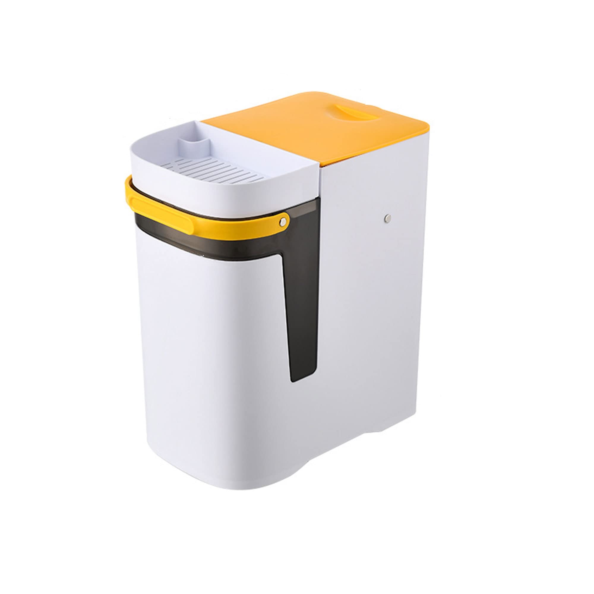 Bingjue Rubber Trash Can with Lid - Dry and Wet Separation Kitchen & Bathroom Waste Bin, Tea Residue Filter Bucket for Home Use - Perfect for Kitchen Waste Disposal, Bathroom Organization, and Eco-Friendly Living