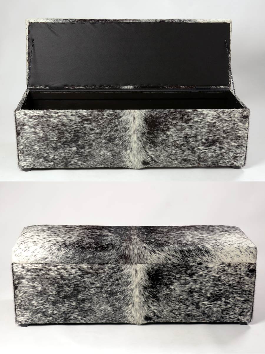 Premium Cowhide Storage Ottoman - 47
