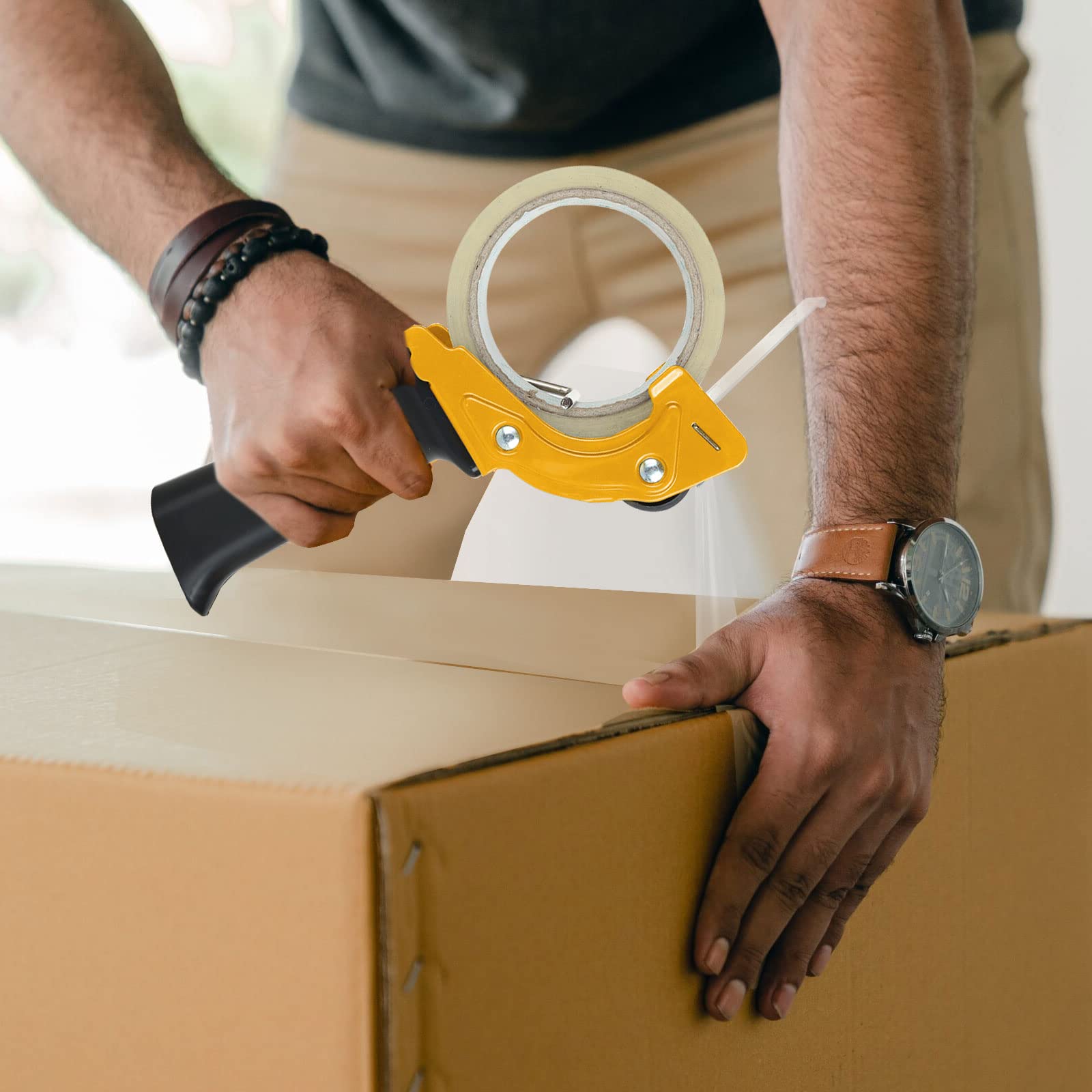 Acrux7 2-Pack Heavy Duty 2 Inch Packing Tape Gun with Ergonomic Grip - Handheld Tape Dispenser for Carton Packaging, Box Sealing & Shipping Supplies | Perfect for Moving, Storage & Warehouse Use