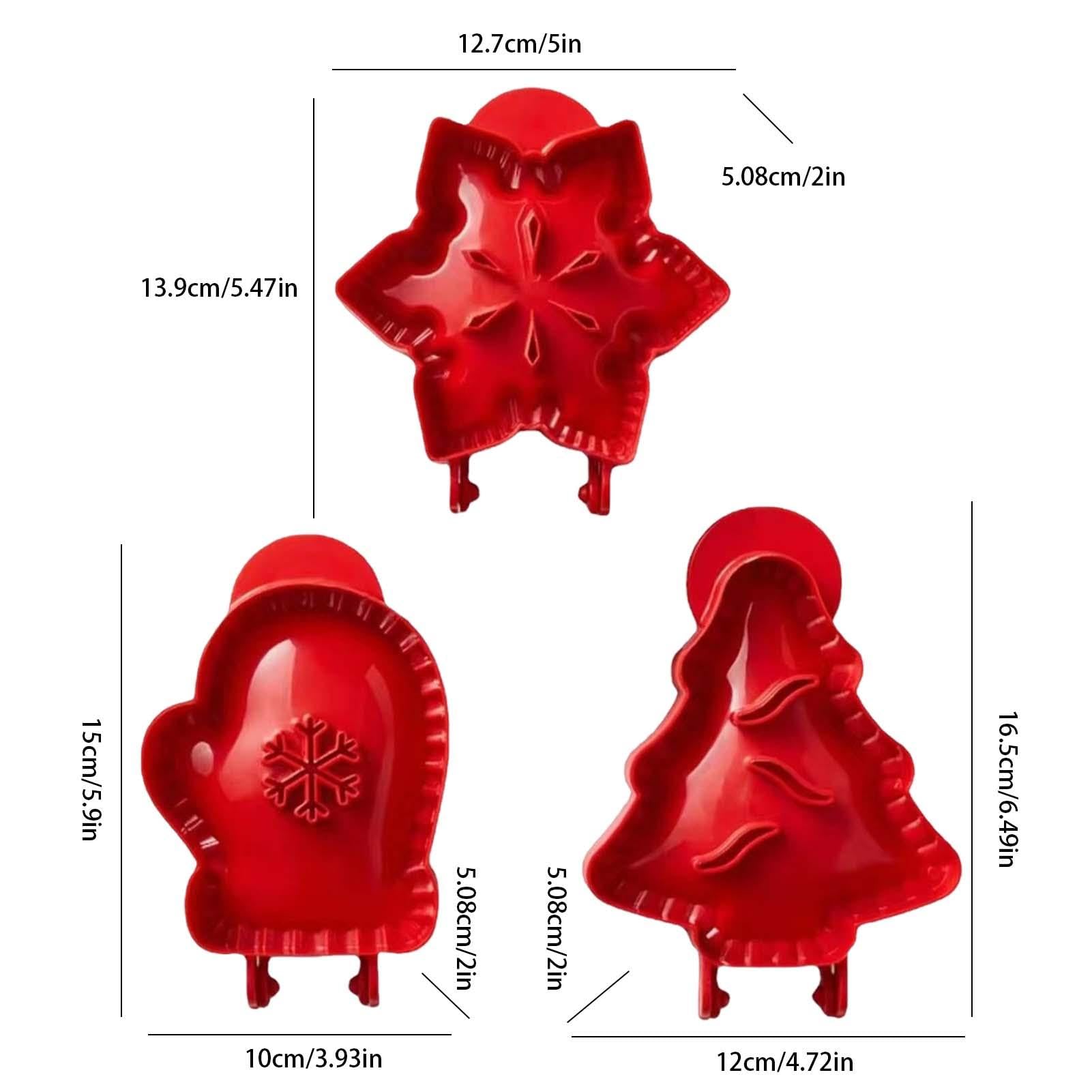 3Pcs Hand Pie Molds Set for Baking - Snowflake, Mitten & Christmas Tree Shaped Dough Press - Perfect for Fall, Halloween, Thanksgiving & Christmas Holiday Baking - Ideal for Making Homemade Pies, Pastries and Festive Desserts