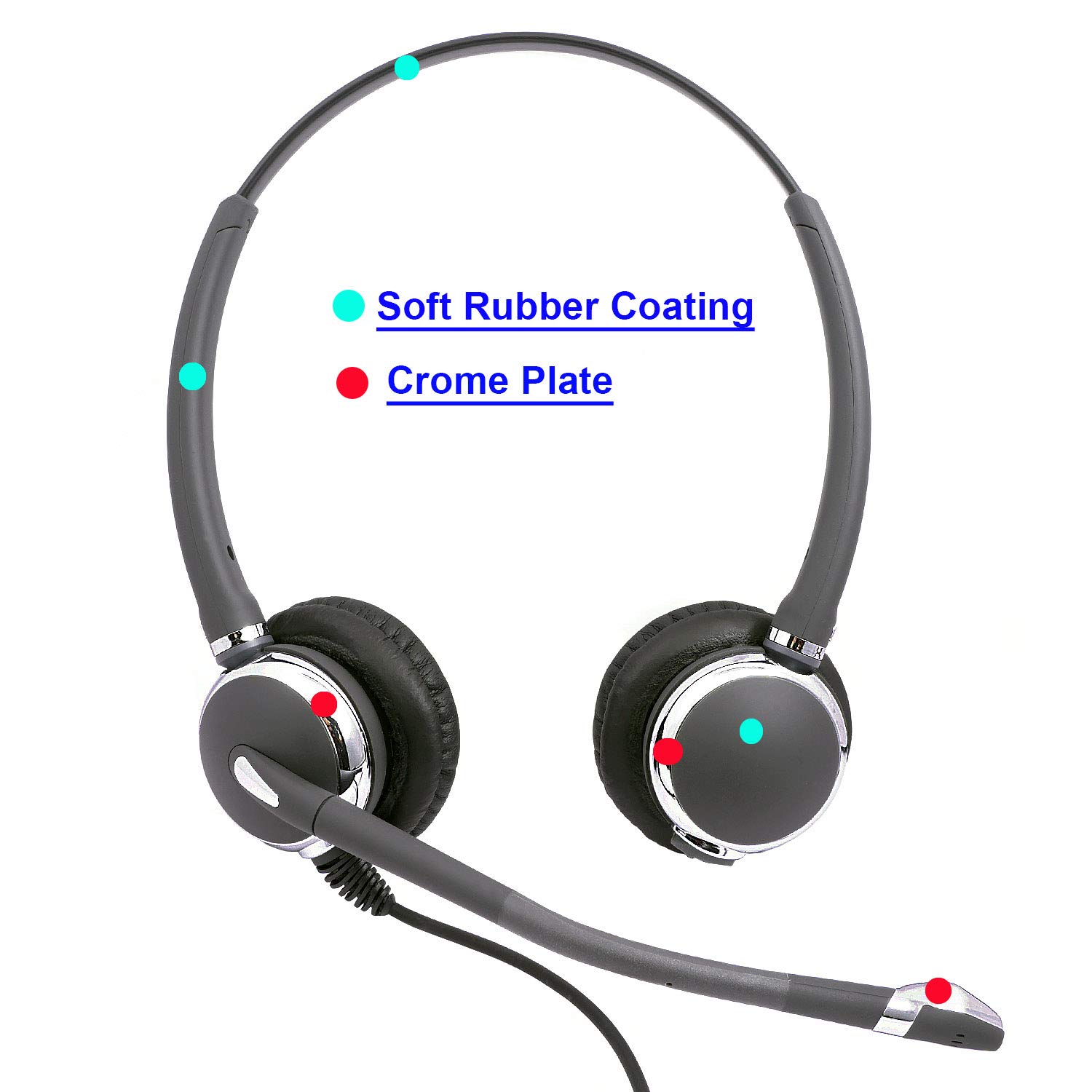 Best Noise Cancelling USB Headset with Mic for MS Lync, Skype, Cisco Jabber & Avaya One-X - Plug & Play USB Technology, Plantronics QD Compatible - Perfect for Remote Work, Call Centers & Online Meetings