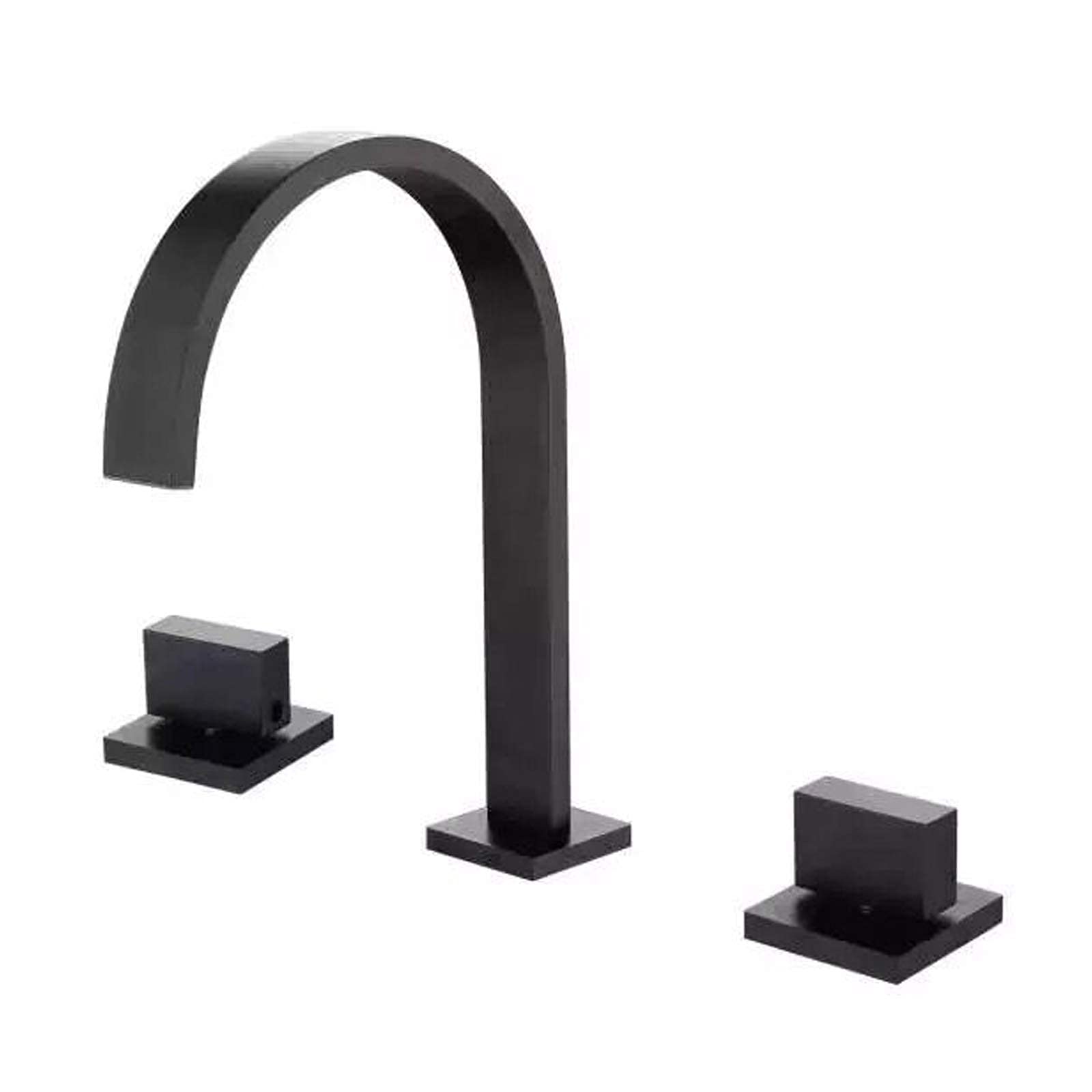 MUMUMI 3-Hole Dual Handle Waterfall Bathroom Sink Faucet with Hot & Cold Water - Basin Mixer Tap for Modern Vanity & Powder Room Decor