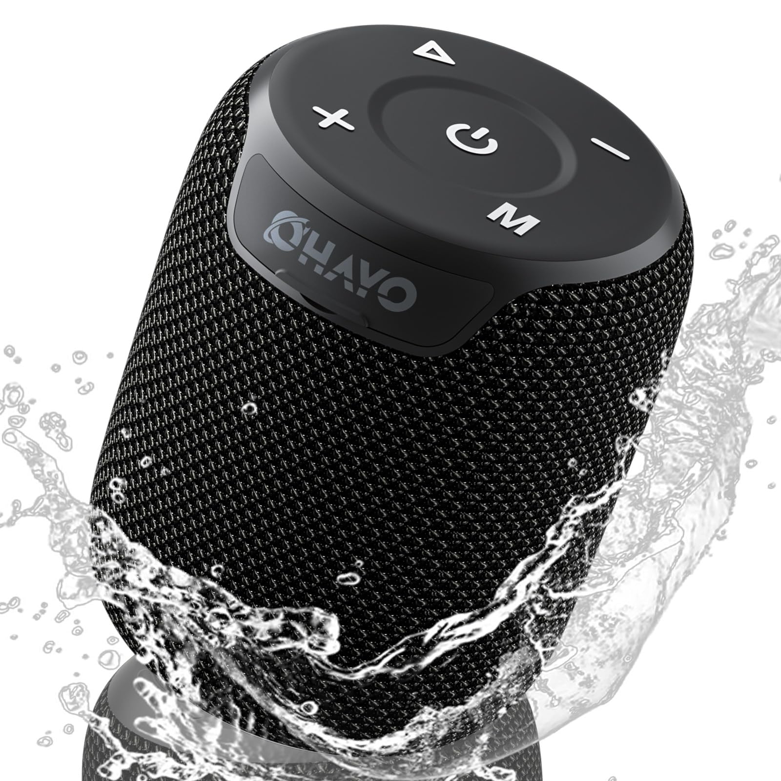OHAYO Portable Bluetooth Speaker IPX7 Waterproof - 15W Loud Stereo Sound Wireless V5.3 with AUX/TF Card Input, TWS Pairing & Built-in Mic (Black) - Perfect for Outdoor, Pool Party, Beach & Travel