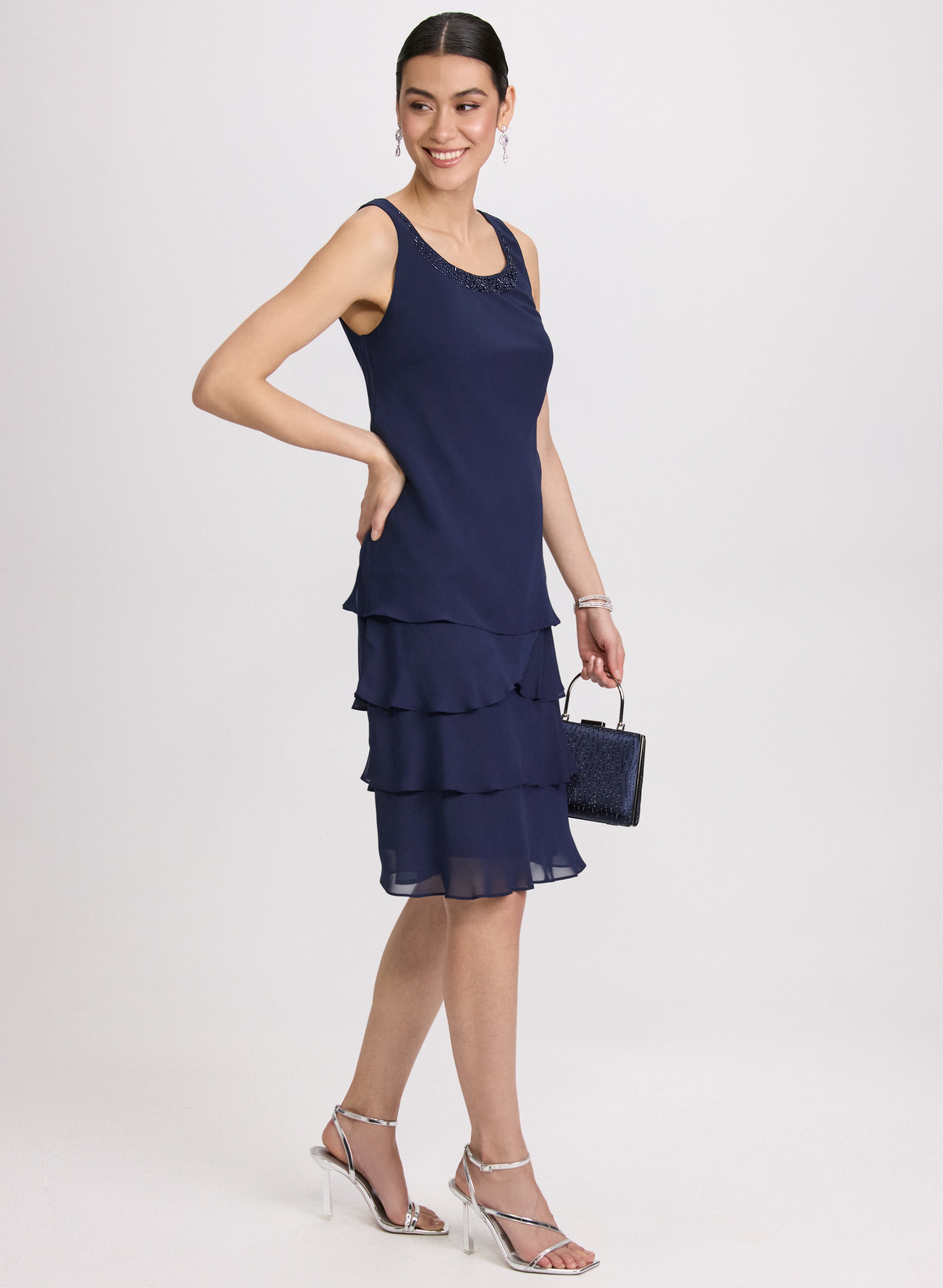 Elegant Chiffon Dress and Jacket Set for Women - Summer Flowy Boho Outfit - Perfect for Weddings, Parties & Beach Vacations