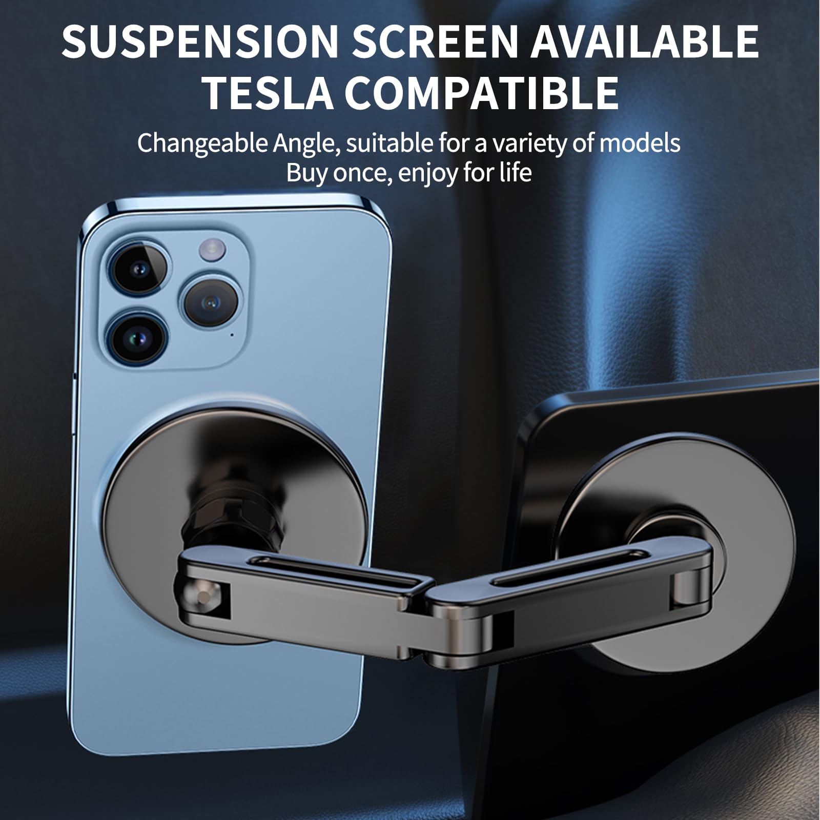 **YTT Magnetic Phone Holder for Car - 360° Rotating Metal Upgrade MagSafe Mount for iPhone 14/13/12 Pro Max & All Smartphones (Black) | Secure Hands-Free Driving & Easy Navigation**