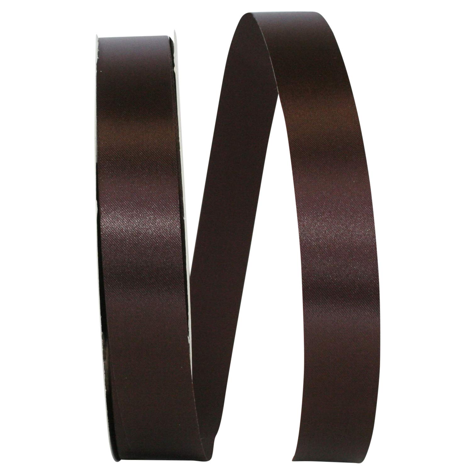 Reliant Premium Satin Ribbon 7/8 Inch x 100 Yards - Chocolate Brown for Gift Wrapping, DIY Crafts, Wedding Decorations & Party Favors