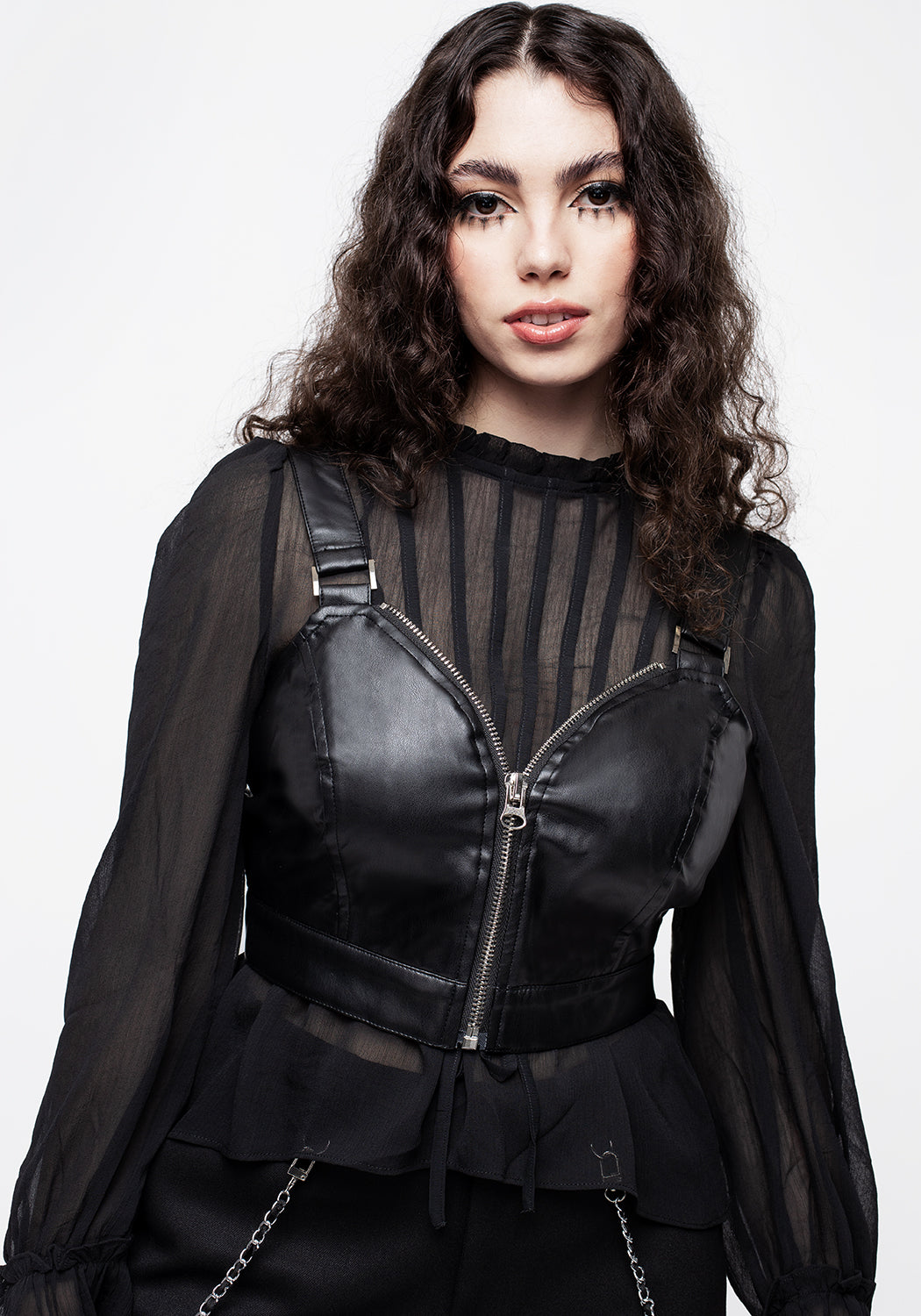Runaway PU Leather Zipped Bralet - Sexy Faux Leather Bralette with Zipper for Women | Perfect for Night Out, Club Wear and Lingerie Fashion