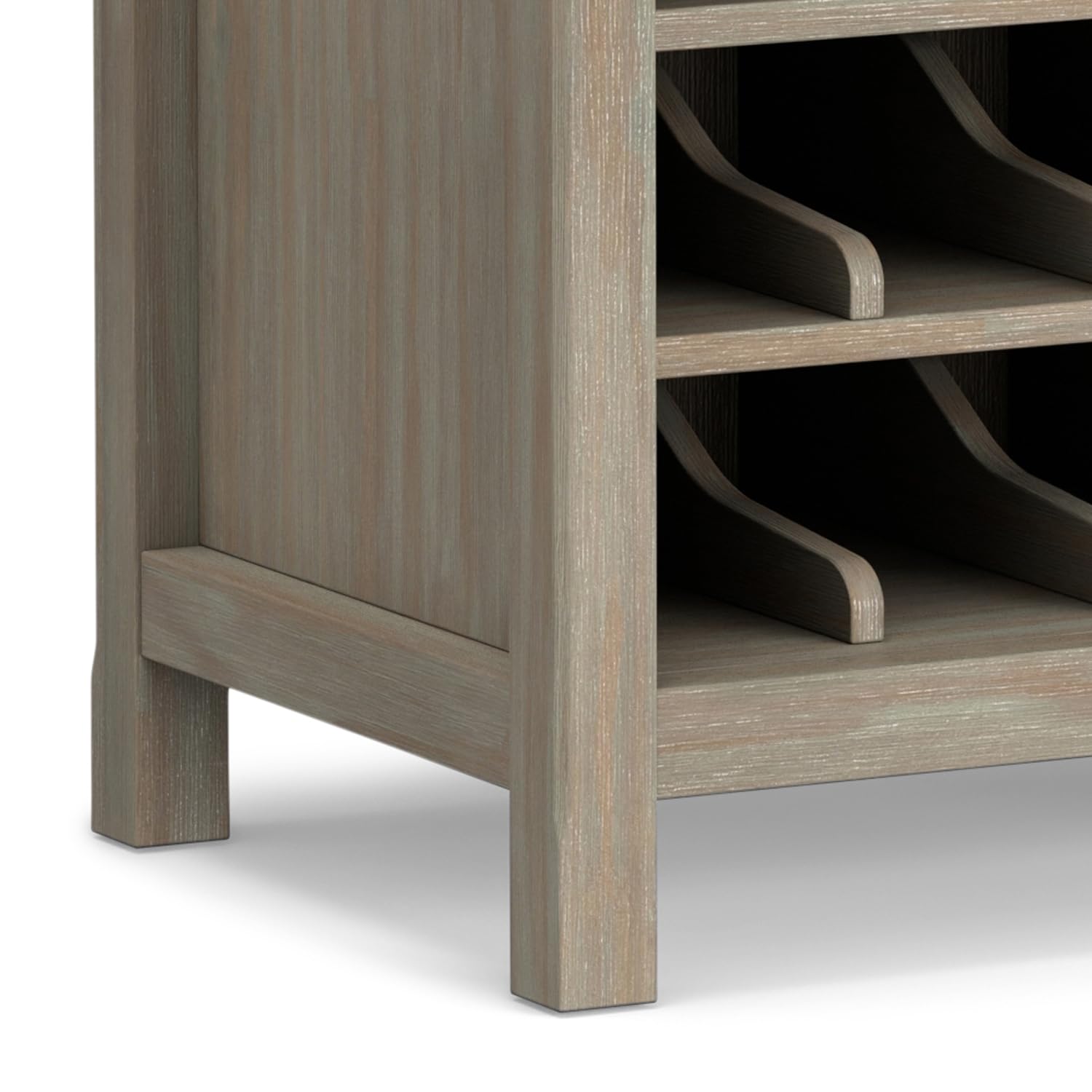 SIMPLIHOME Avalon 12-Bottle Solid Wood Wine Rack Cabinet - 23 Inch Wide Contemporary Storage for Wine Bottles in Distressed Grey Finish | Perfect for Living Room, Dining Room, Kitchen & Home Bar Decor