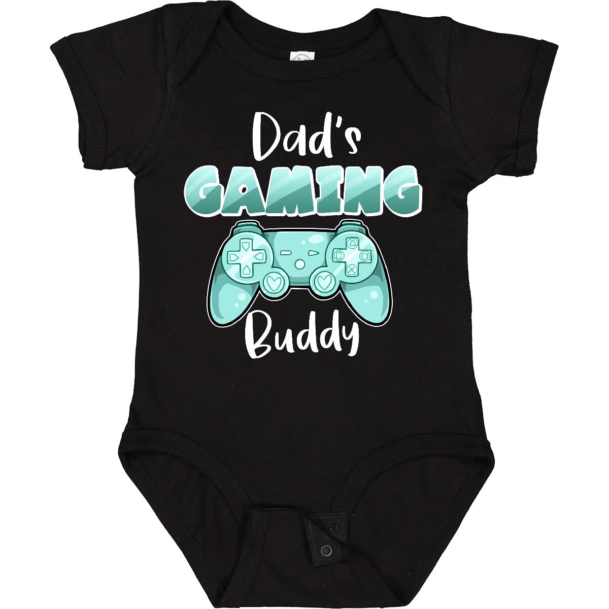 Inktastic Dad's Gaming Buddy - Aqua Controller Baby Bodysuit | Cute Gamer Onesie for Newborns & Infants | Perfect Gift for Gaming Dads & Baby Showers