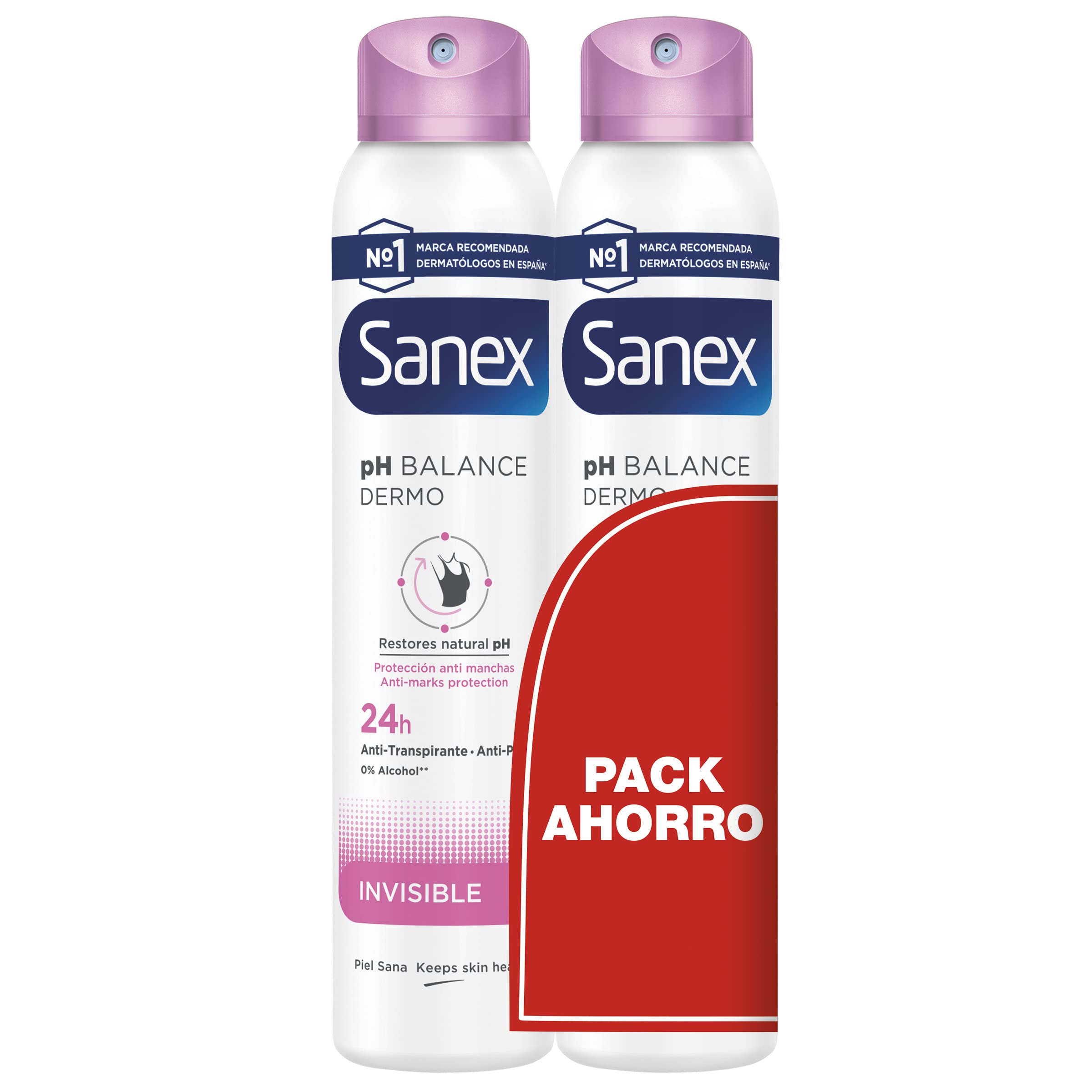 Sanex Dermo Invisible Deodorant Spray for Women & Men - 48H Freshness Protection - Alcohol-Free & Gentle Formula - Ideal for Sensitive Skin | Gym, Work & Daily Use