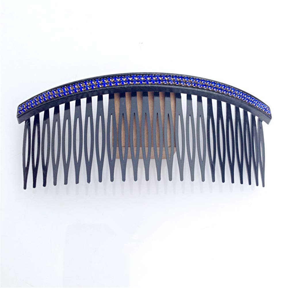 Ruihfas Fashion Women's 24 Teeth Rhinestone Hair Clip Comb - Double Rows Side Combs (4.72