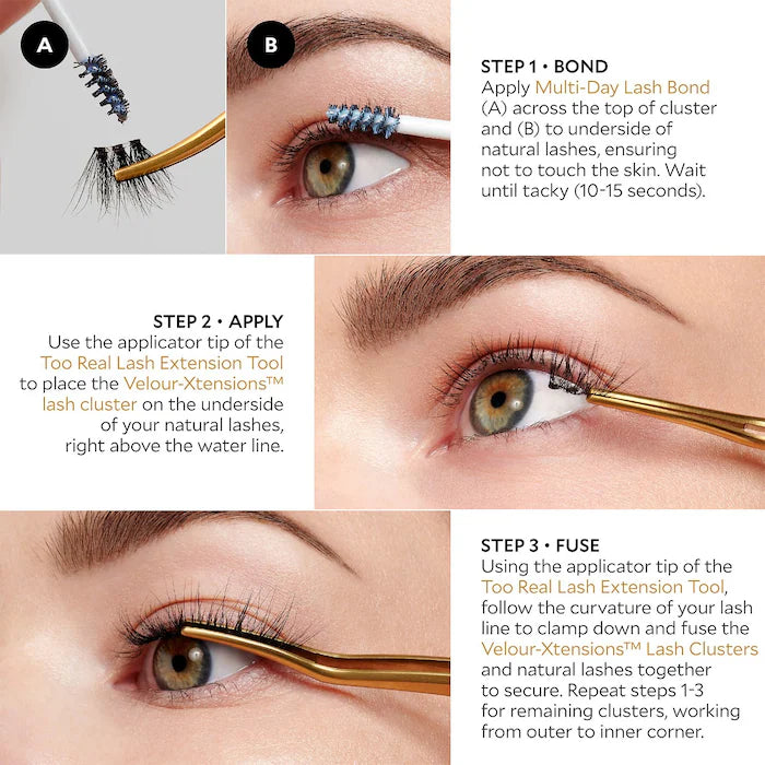 Velour Xtensions™ False Eyelash Kit - Natural & Fluffy Lashes for Dramatic Eye Makeup | Perfect for Parties, Weddings & Special Occasions