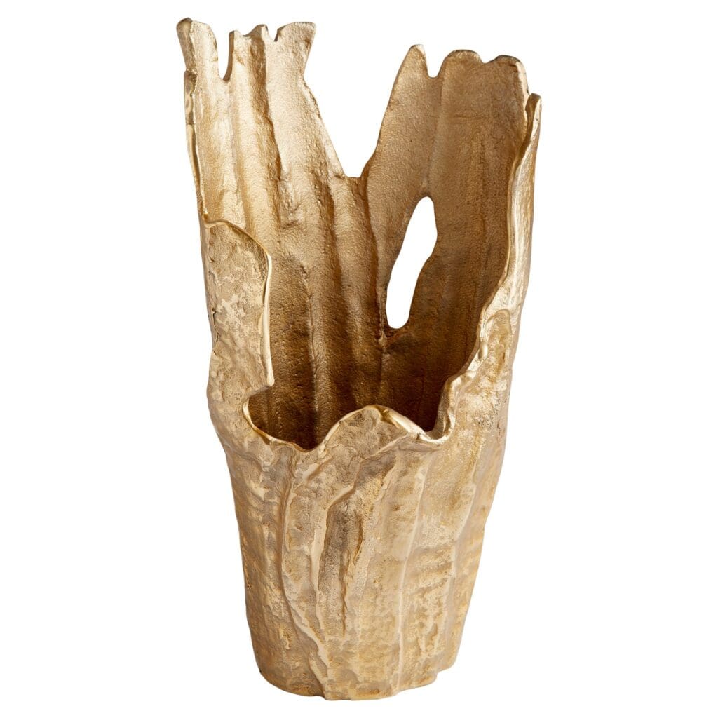 Cyan Design 11156 Pyroclastic Monochrome Vase - Gold Medium Size - Modern Home Decor for Living Room, Dining Table & Office