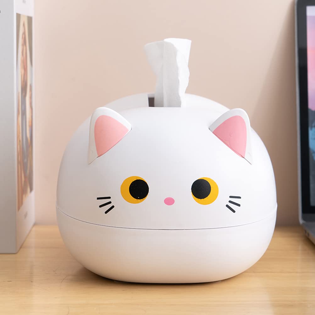 Cartoon Cat Tissue Box Cover - Cute Desktop Napkin Dispenser & Storage Container for Cat Lovers | Perfect for Home, Office Decor & Gift Idea