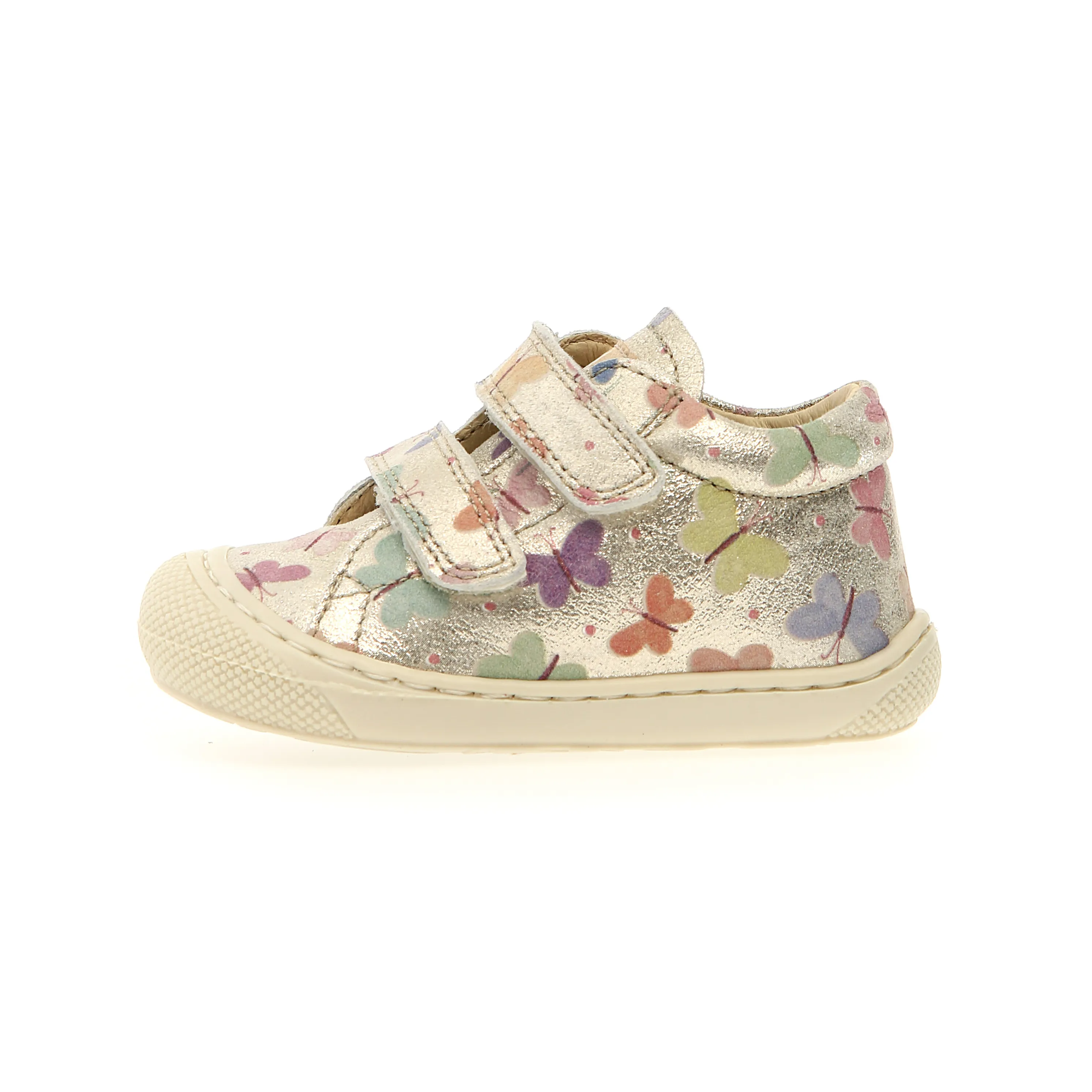 Naturino Girl's Cocoon VL Casual Shoes - Platinum Butterfly | Comfortable & Stylish Sneakers for School, Play & Everyday Wear