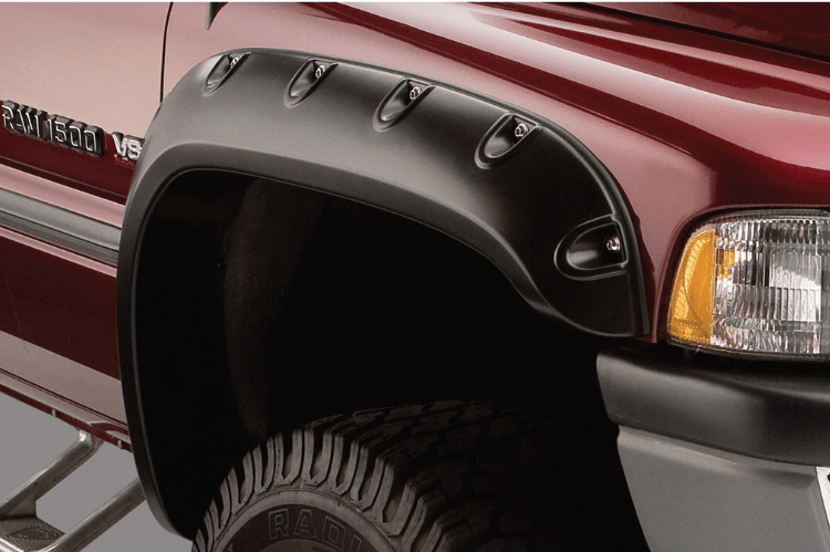 Bushwacker 50017 02 Dodge Ram 2500/3500 2003-2009 2-Piece Front Pocket Style Fender Flares | Compatible with Dodge Ram 1500 | Off-Road Protection & Enhanced Style for Trucks