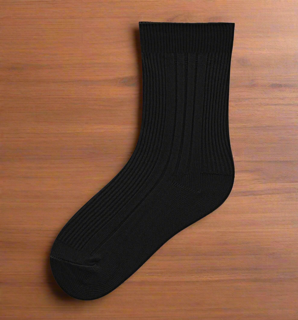 Premium Black Dress Socks for Men & Teens - 6-Pack Formal Cotton Blend Socks for Business, Office & Wedding Attire - Comfortable & Breathable Everyday Dresswear