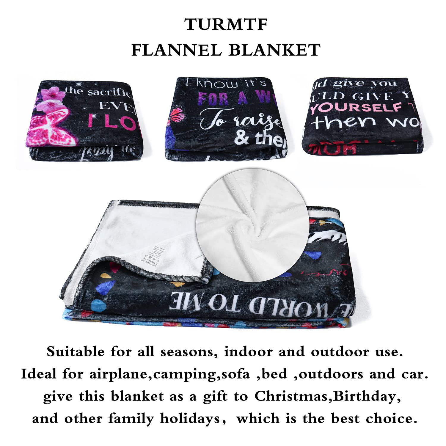 Soft Flannel Throw Blanket for Mom - Cozy Birthday & Mother's Day Gift from Daughter - Perfect for Couch, Bed & Relaxation