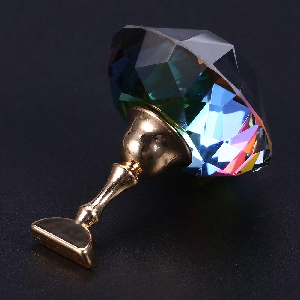 Premium Magnetic Nail Tip Stand Holder - Alloy Nail Art Display Base for Manicure Practice & Nail Design (Colorful Diamond Crystal) | Perfect for Salon Professionals, DIY Nail Artists & Beauty Training