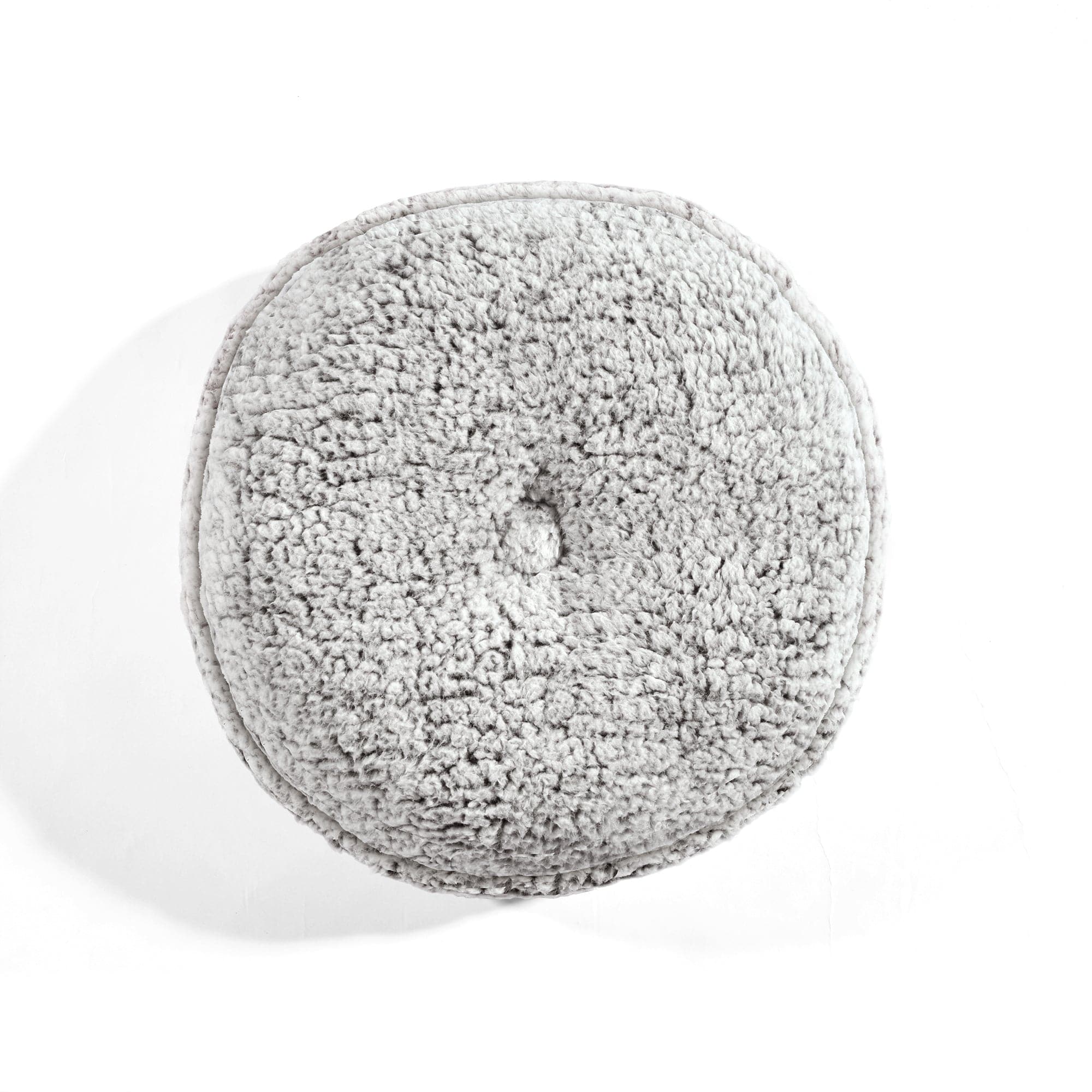 Cozy Sherpa Round Throw Pillow - Soft Button Accent for Couch, Bed & Home Decor - Perfect for Living Room, Nursery & Gift Giving