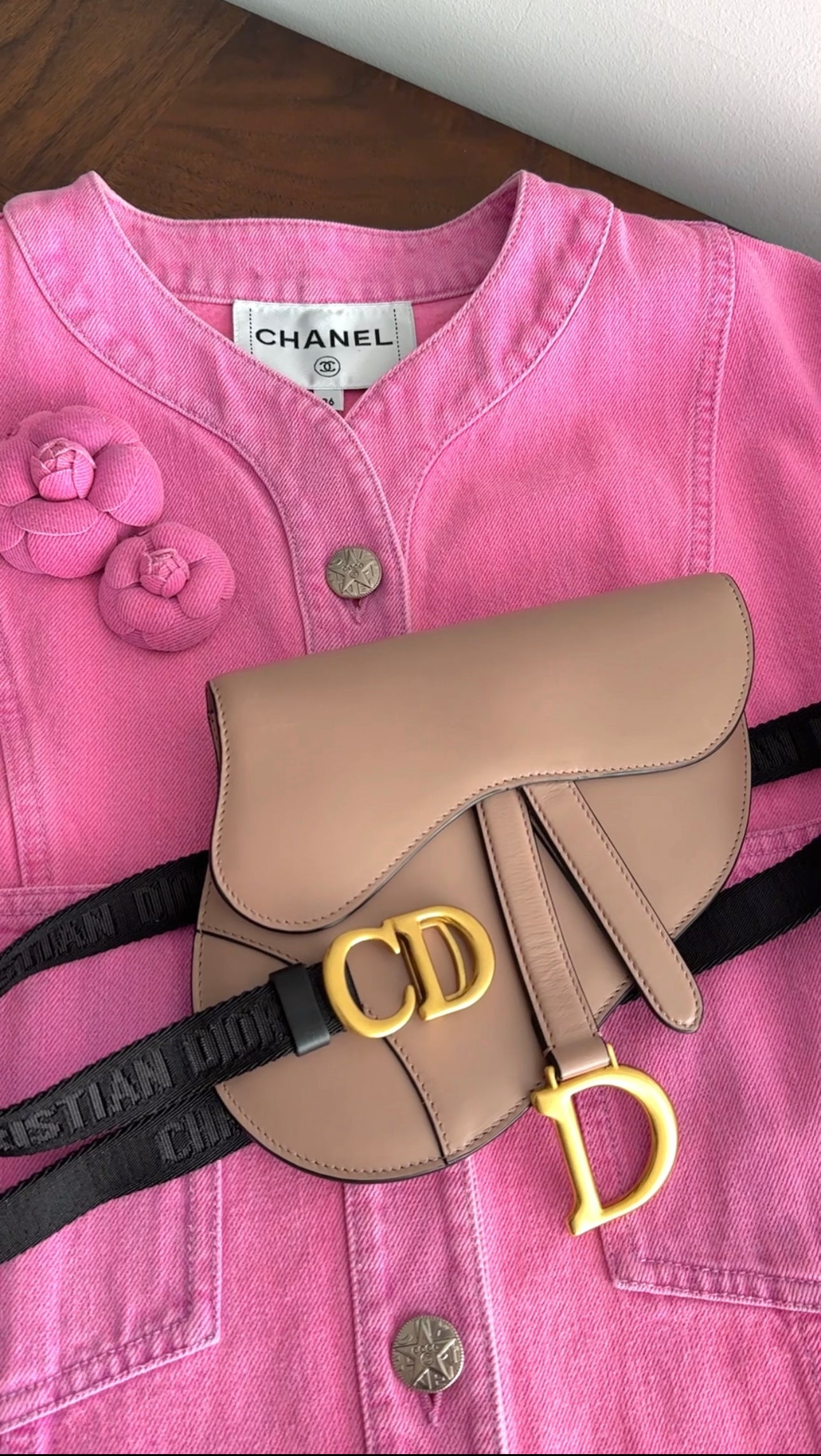 Dior Nude Leather Saddle Belt Bag - Luxury Crossbody Purse for Women | Perfect for Date Night, Parties & Everyday Use