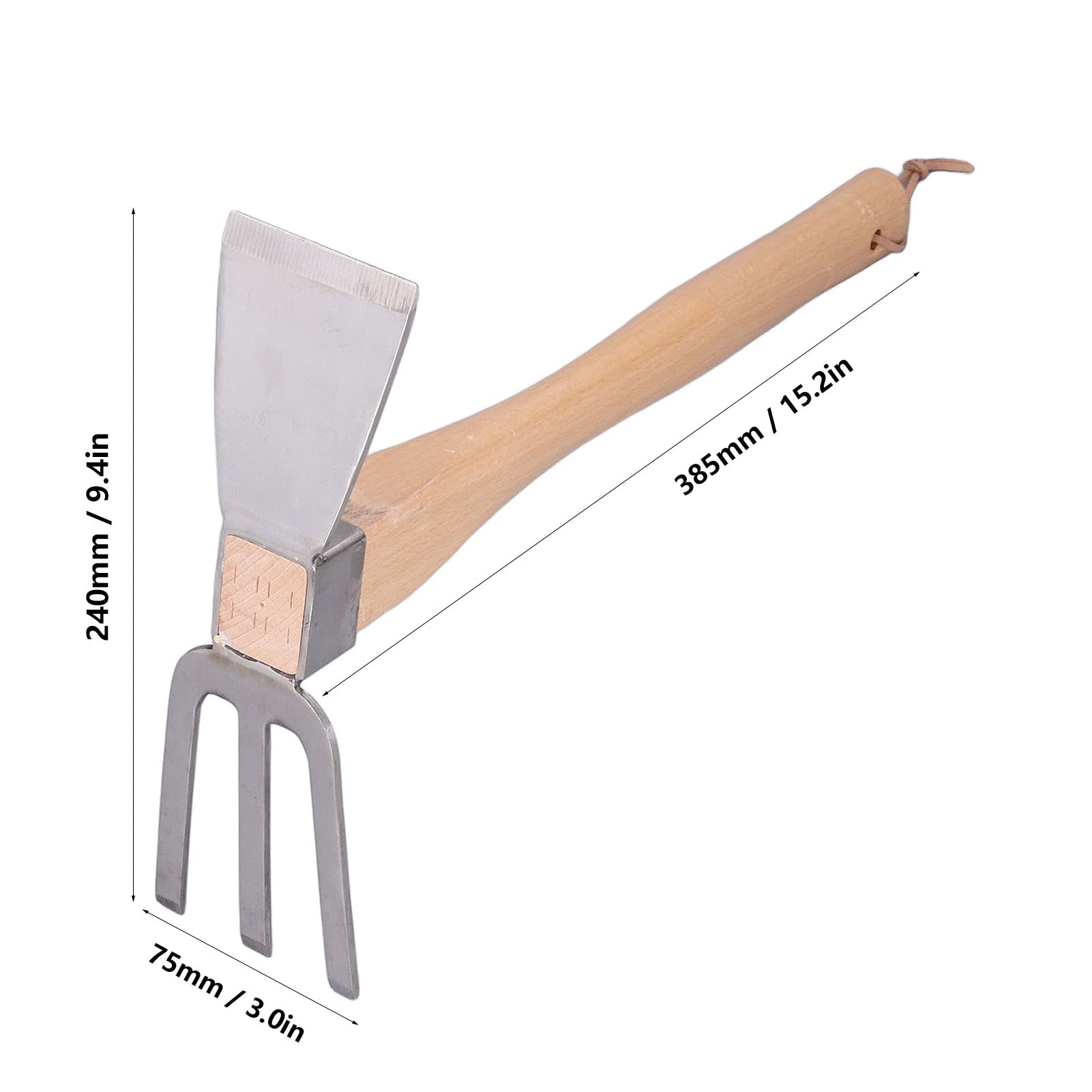 Shanrya Lightweight Gardening Hoe & Rake Hand Tool for Miniature Gardens - Perfect for Weeding, Soil Cultivation & Small Space Gardening