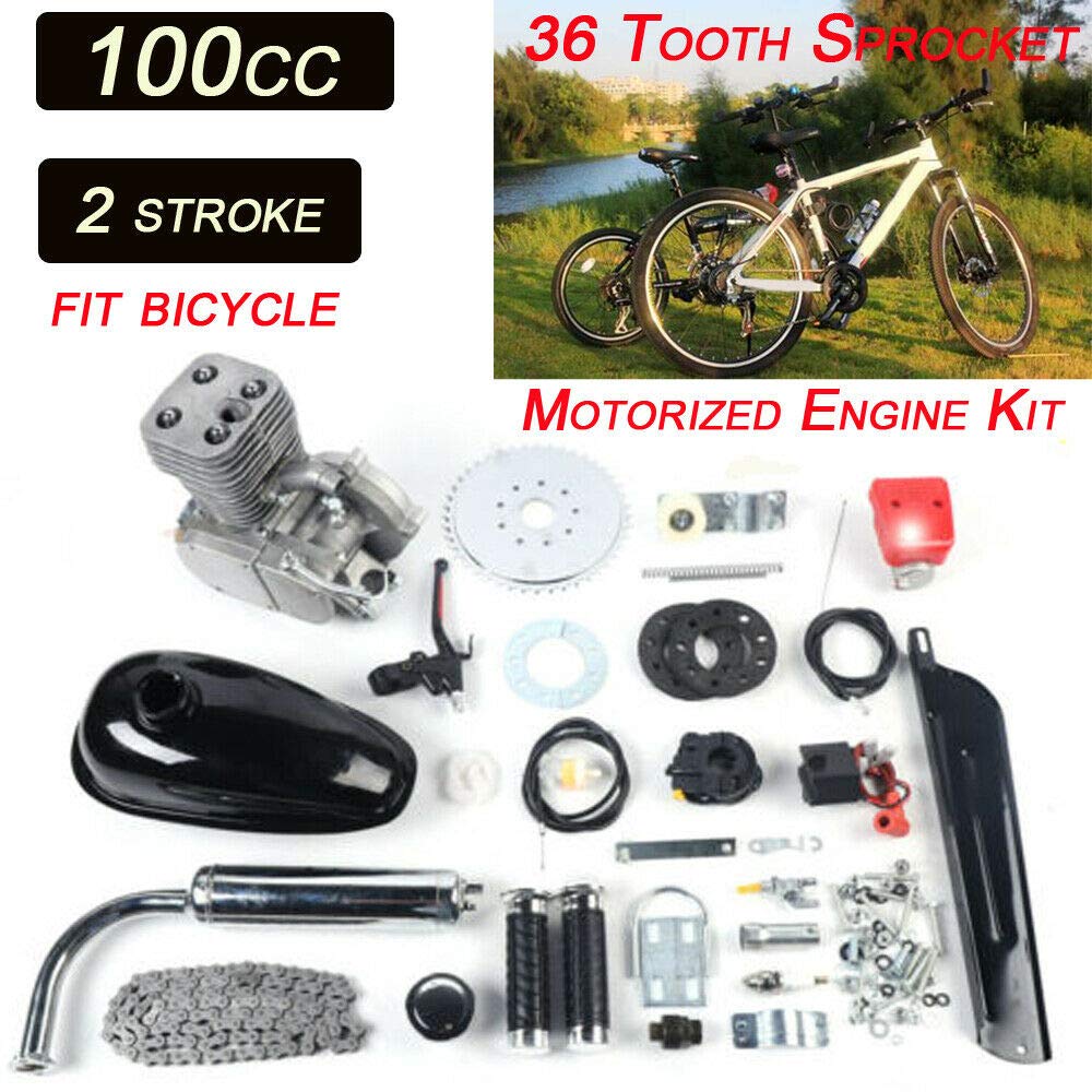 LOYALHEARTDY 100CC 2-Stroke Bicycle Engine Kit - Motorized Petrol/Gas Bike Conversion Kit for 26