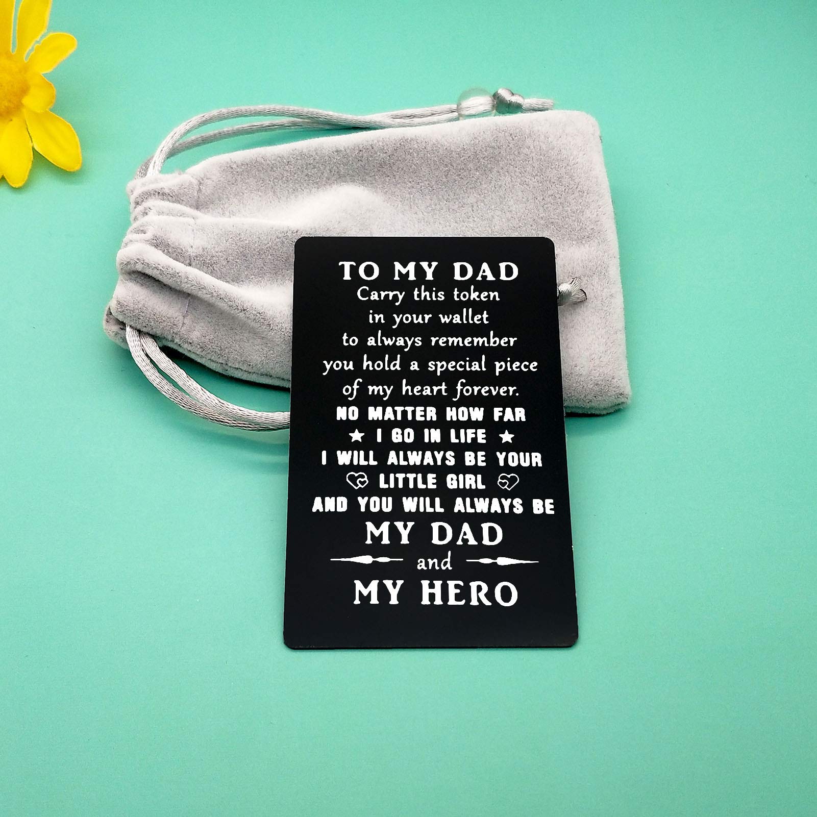 Personalized Engraved Metal Wallet Insert Card - Best Birthday, Father's Day & Valentine's Gift for Dad | Thoughtful Present from Daughter/Son | Perfect for Deployment, Wedding & Special Occasions | Durable Men's Wallet Accessory for Everyday Use