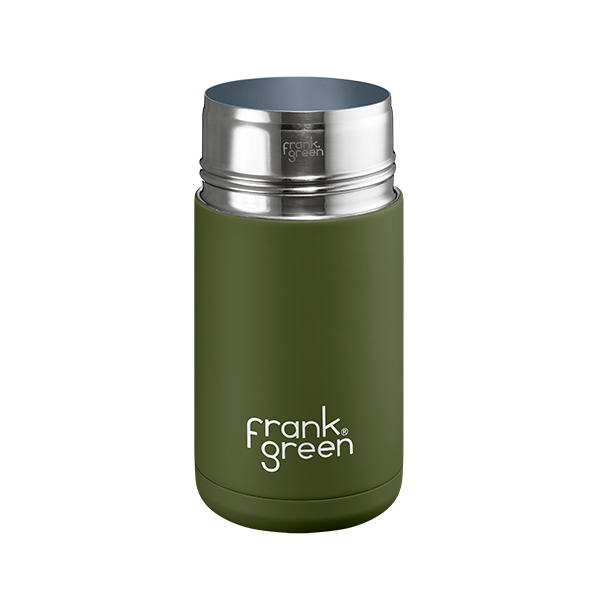 Eco-Friendly Ceramic Reusable Coffee Cup with Lid - 12oz (355ml) - Perfect for Hot & Cold Drinks at Home, Office, or Travel