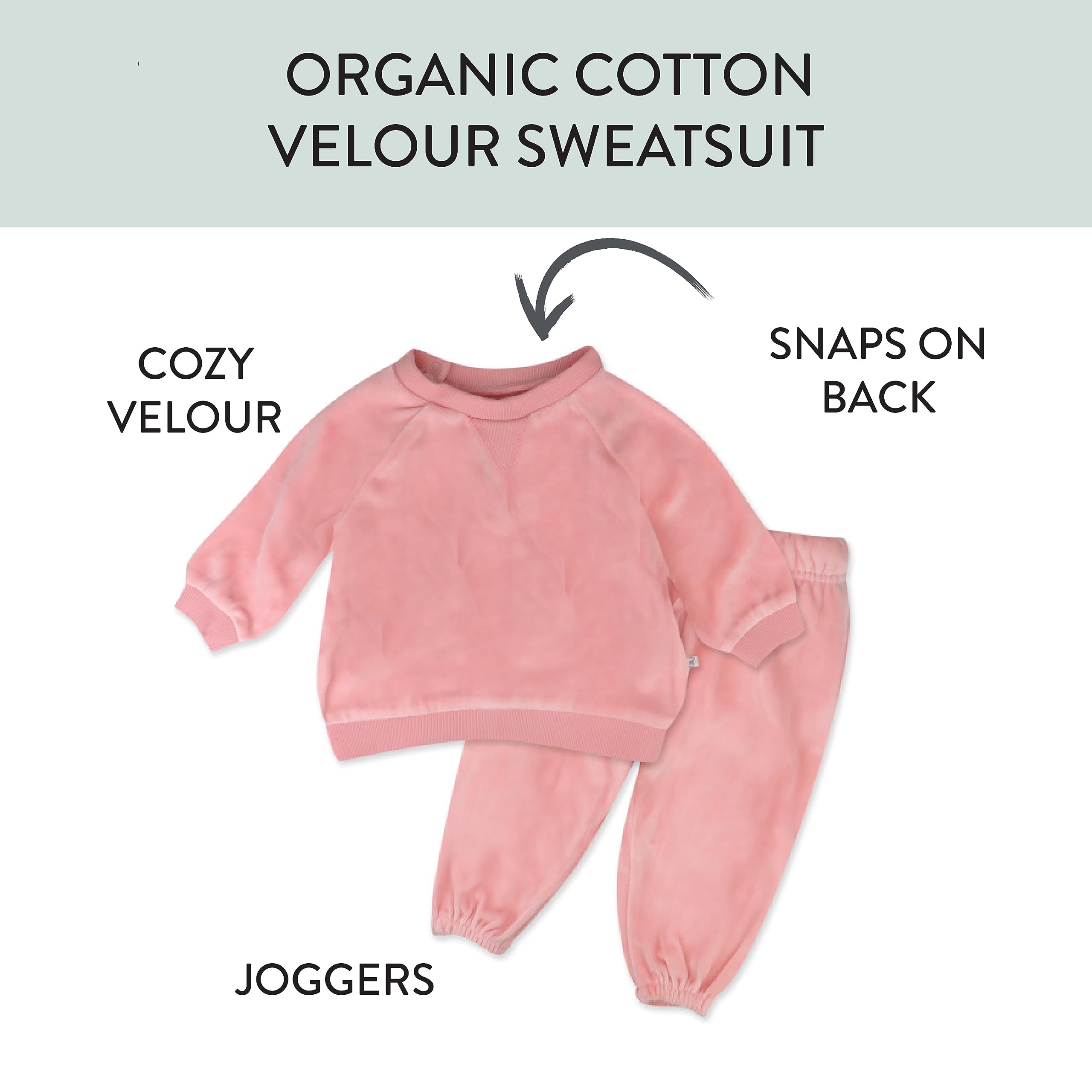 HONESTBABY Soft Velour Pullover Hoodie & Zip Front Sweatshirt with Jogger Sweatpants Set - Cozy Outfit for Baby Boys Girls, Toddler Winter Loungewear, Playdate & Photo Shoot Outfits