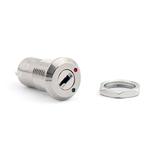 D135 12mm Micro Barrel Electronic Key Lock Switch - On/Off 2 Position with Keys | Secure Cabinet, Control Panel & Electrical Equipment