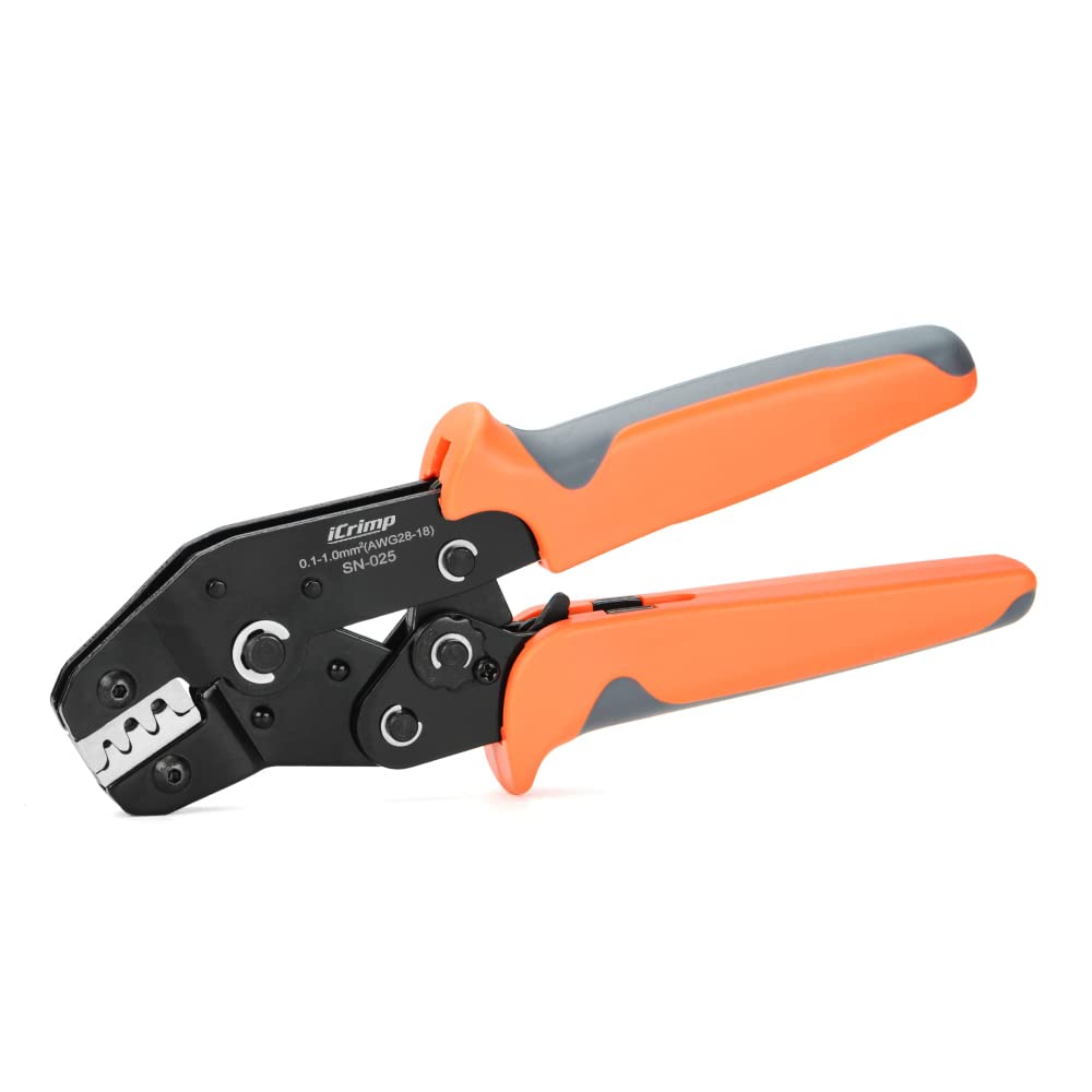 iCrimp SN-025 Dupont Crimper Tool - Precision Wire Crimping Tool for AWG 28-18 (0.1-1mm²) - Compatible with Harwin, Amphenol MINI-PV, Molex KK 396 & Micro Timer Connectors - Ideal for Electronics, DIY Projects & Electrical Repairs