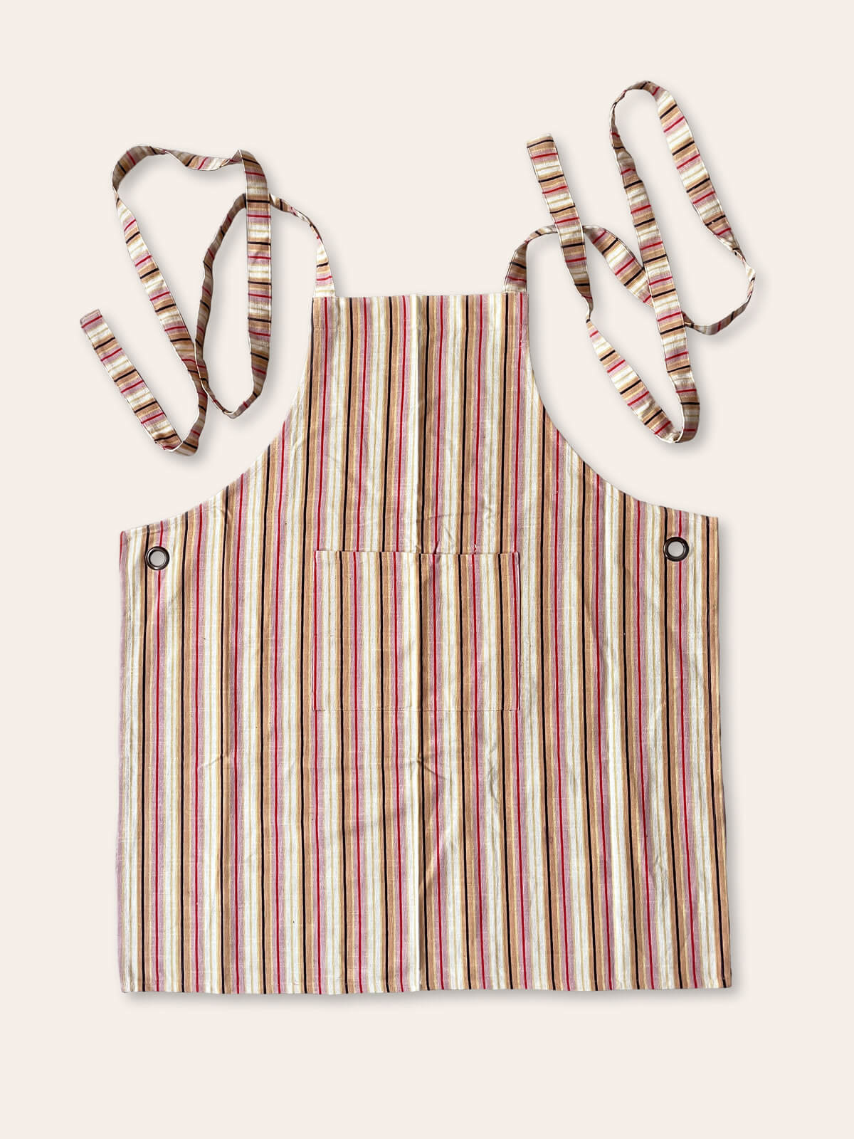 Jaipur Stripe Apron - Tutti Frutti Pattern Cotton Kitchen Apron for Cooking, Baking & BBQ - Perfect for Chefs, Home Cooks & Outdoor Grilling